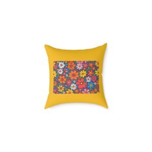 Psychadelic Square Poly Canvas Pillow