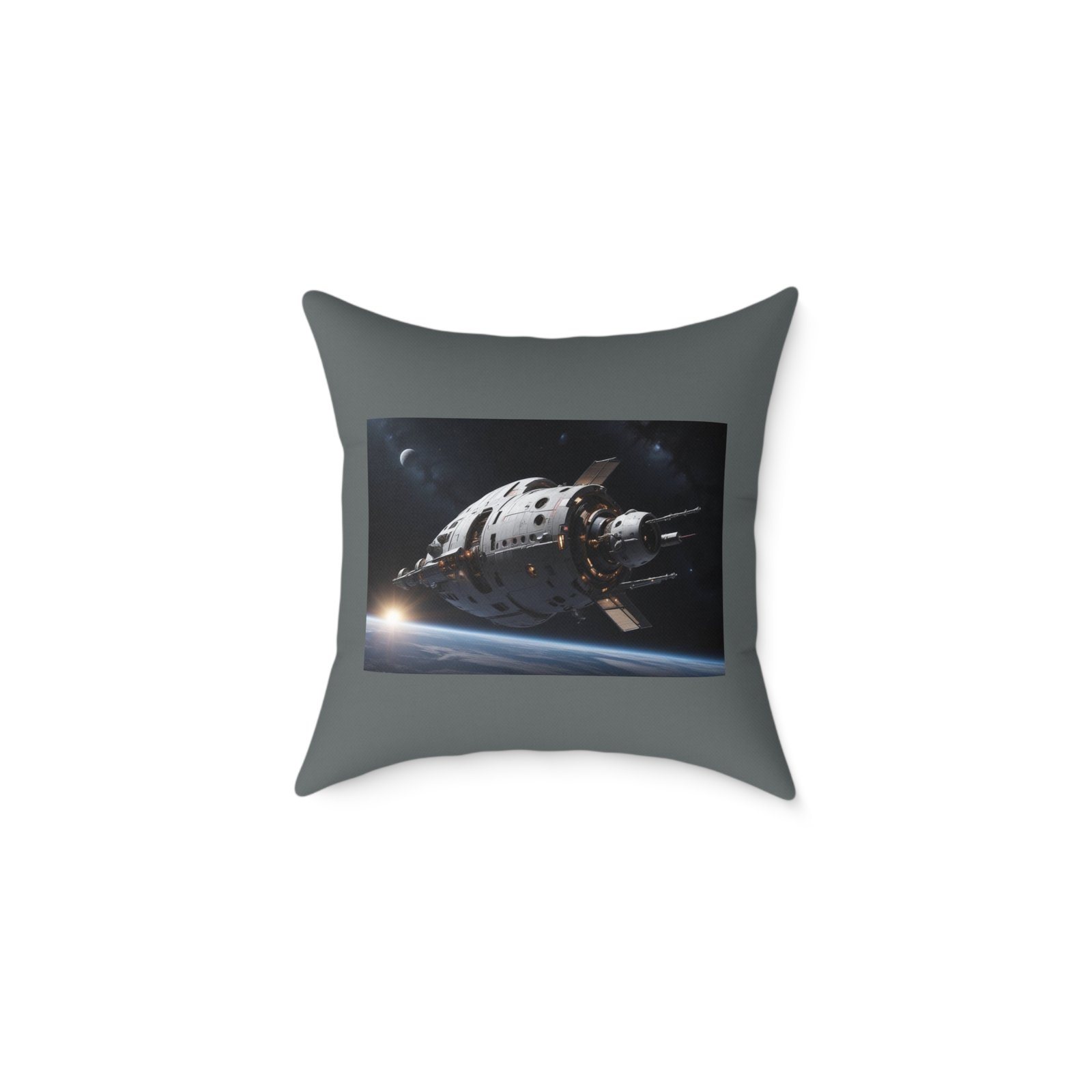 Space Ship Square Poly Canvas Pillow - Image 5