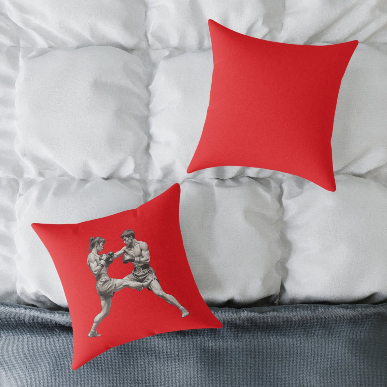 Kickboxing Square Poly Canvas Pillow - Image 8