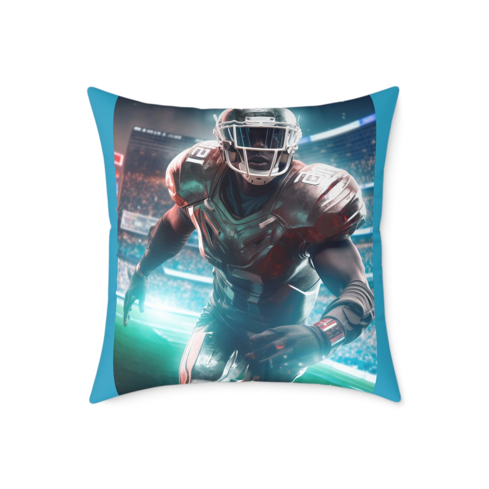 American Football Square Poly Canvas Pillow - Image 13
