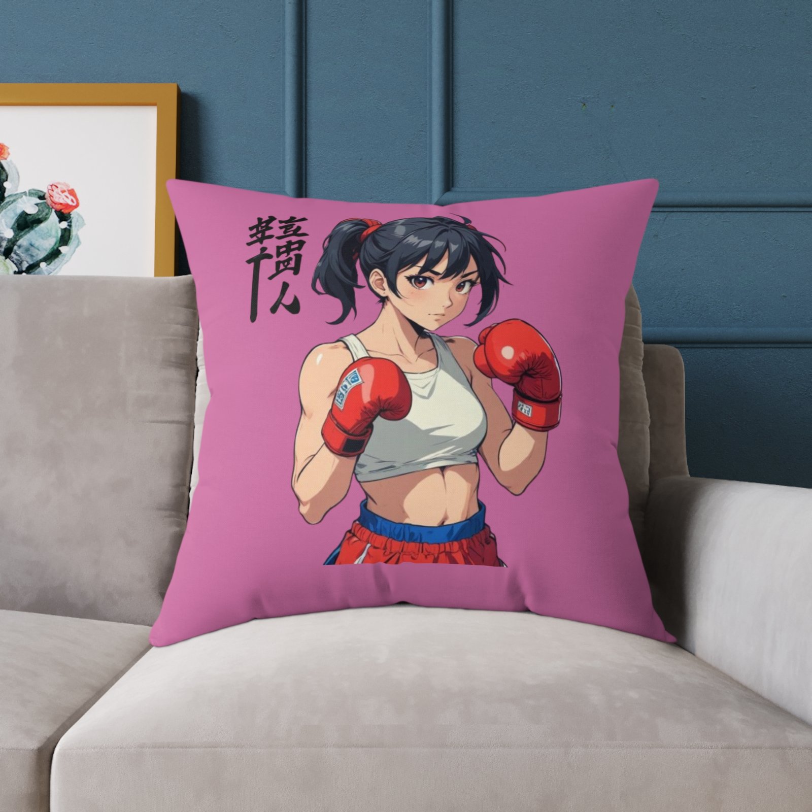 Boxing Square Poly Canvas Pillow - Image 19