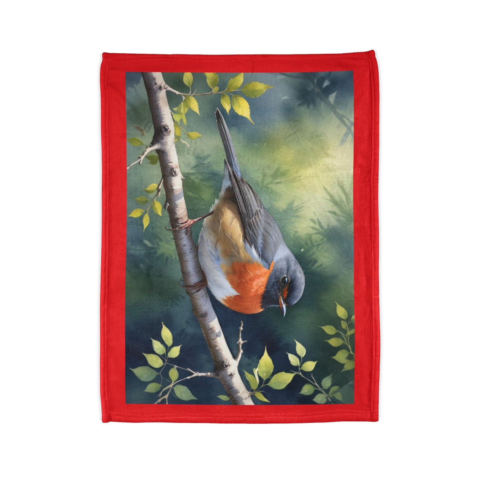 Robin Red Breast Soft Polyester Blanket - Image 2