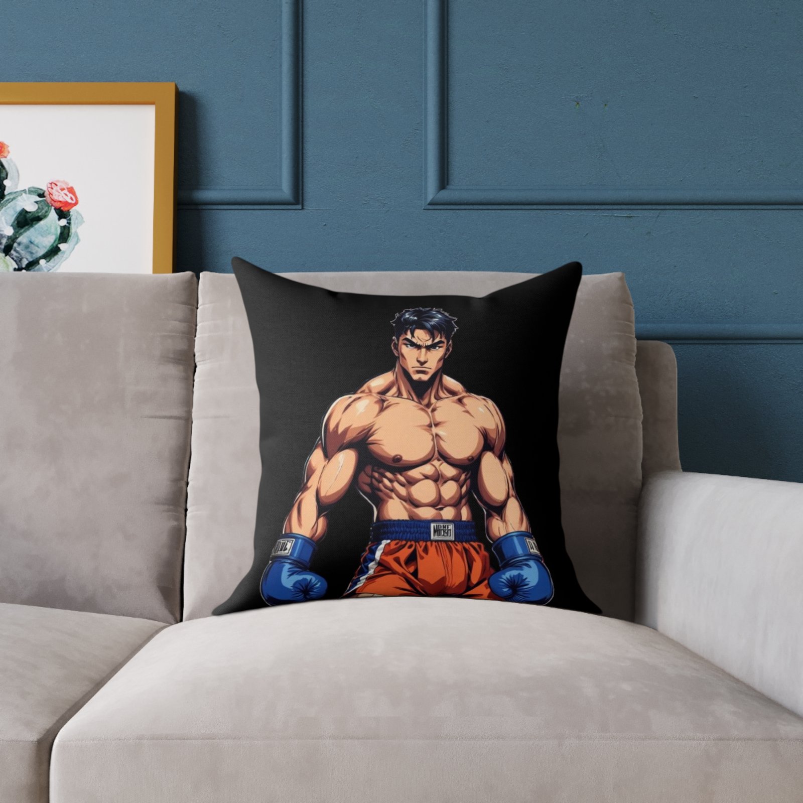 Boxing Square Poly Canvas Pillow - Image 7