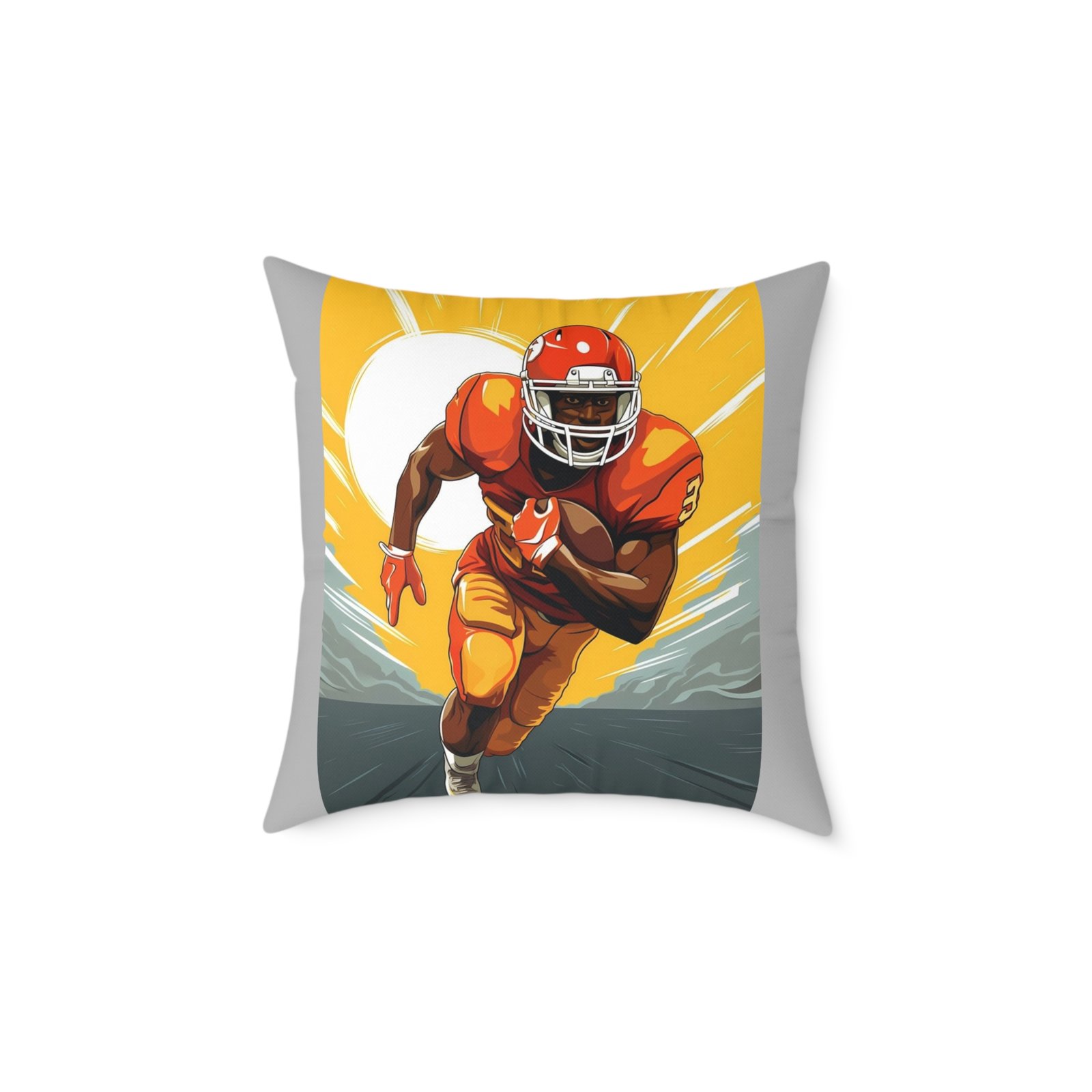 American Football Square Poly Canvas Pillow - Image 9