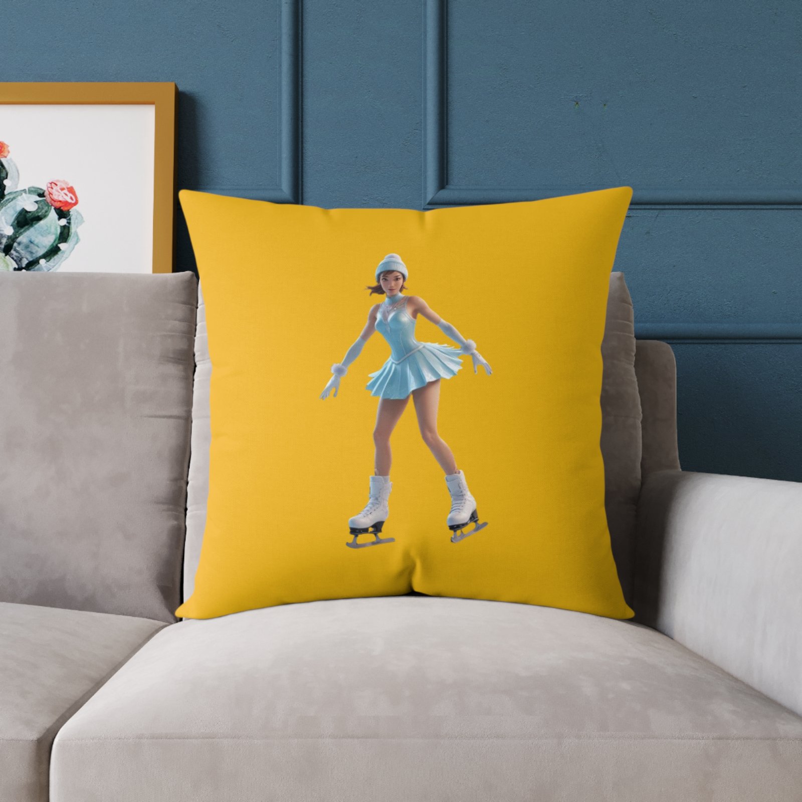 Ice Skating Square Poly Canvas Pillow - Image 15