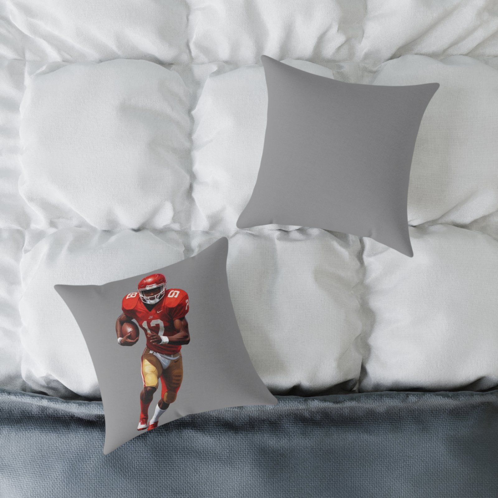 American Football Square Poly Canvas Pillow - Image 4