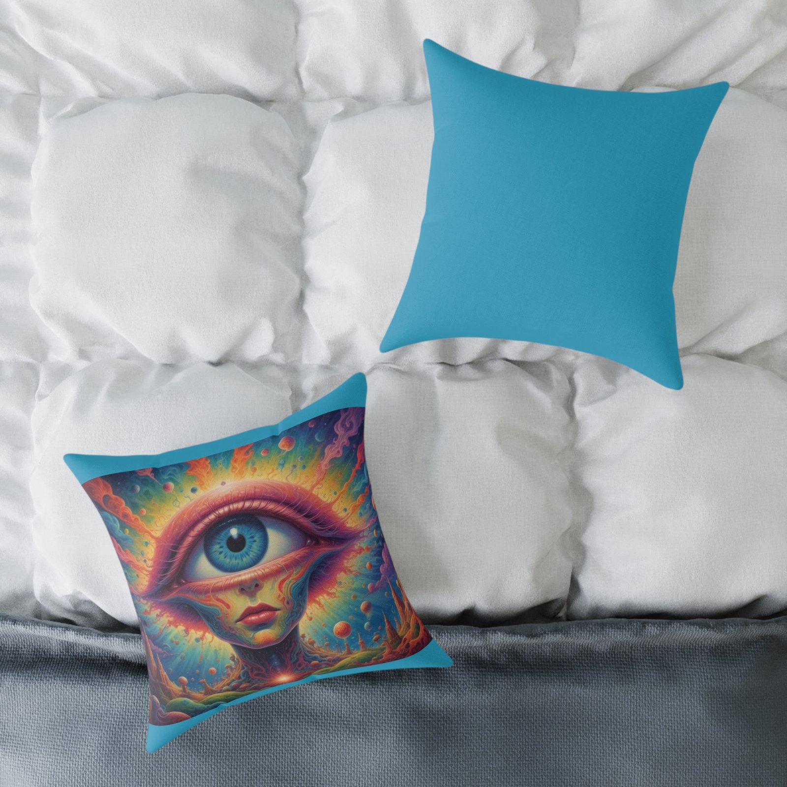 Psychadelic Square Poly Canvas Pillow - Image 8