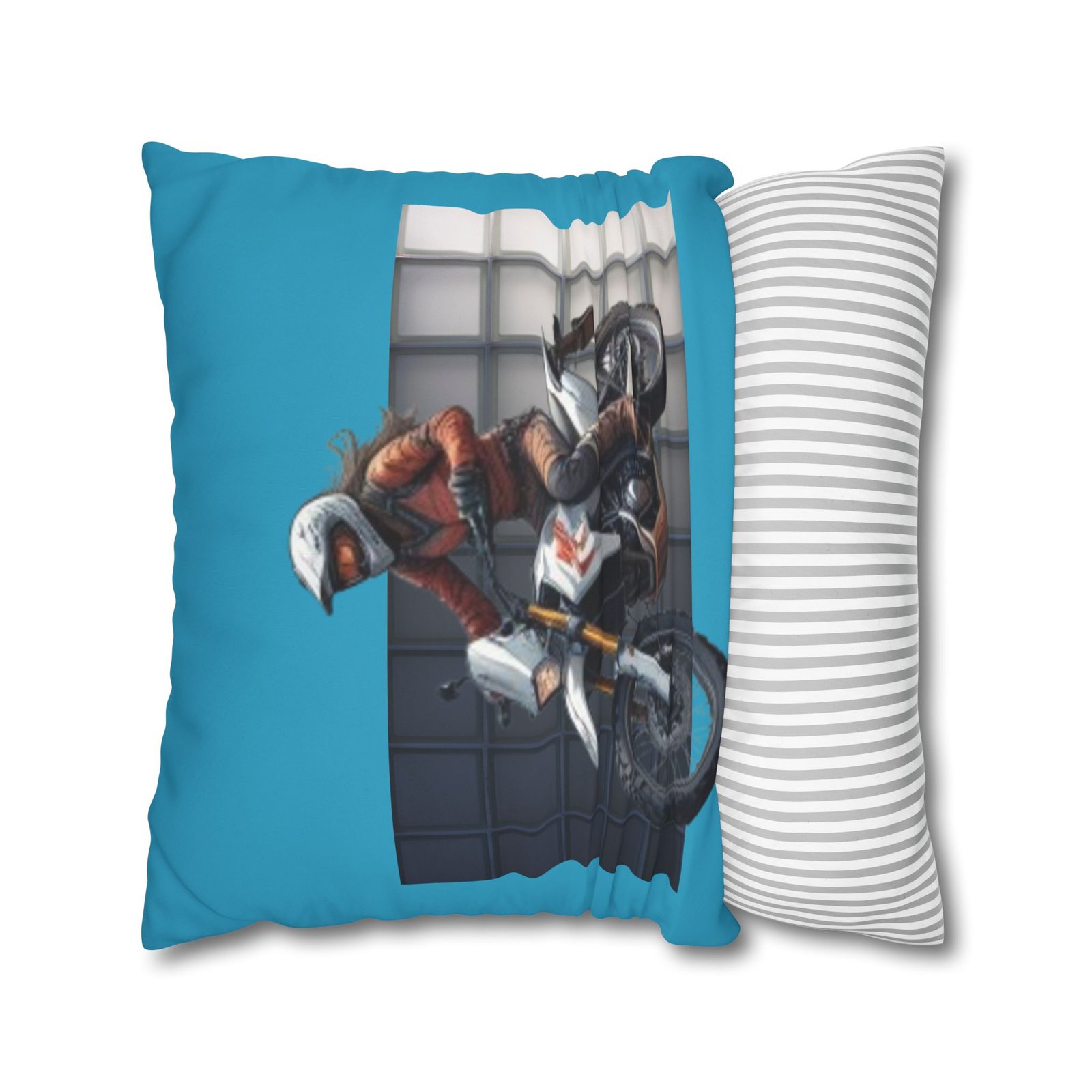 Scrambling Bikes Square Poly Canvas Pillowcase - Image 14