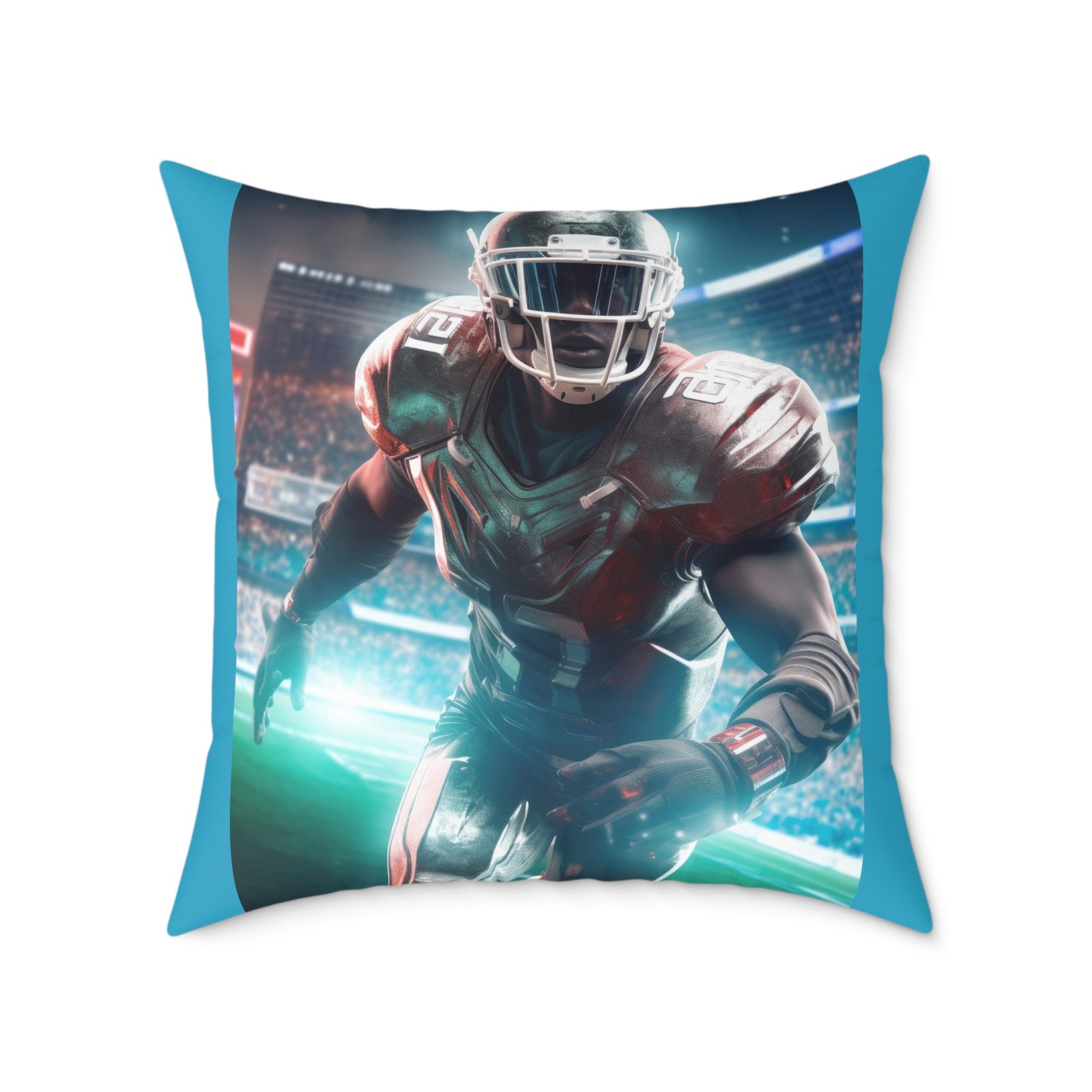 American Football Square Poly Canvas Pillow - Image 17