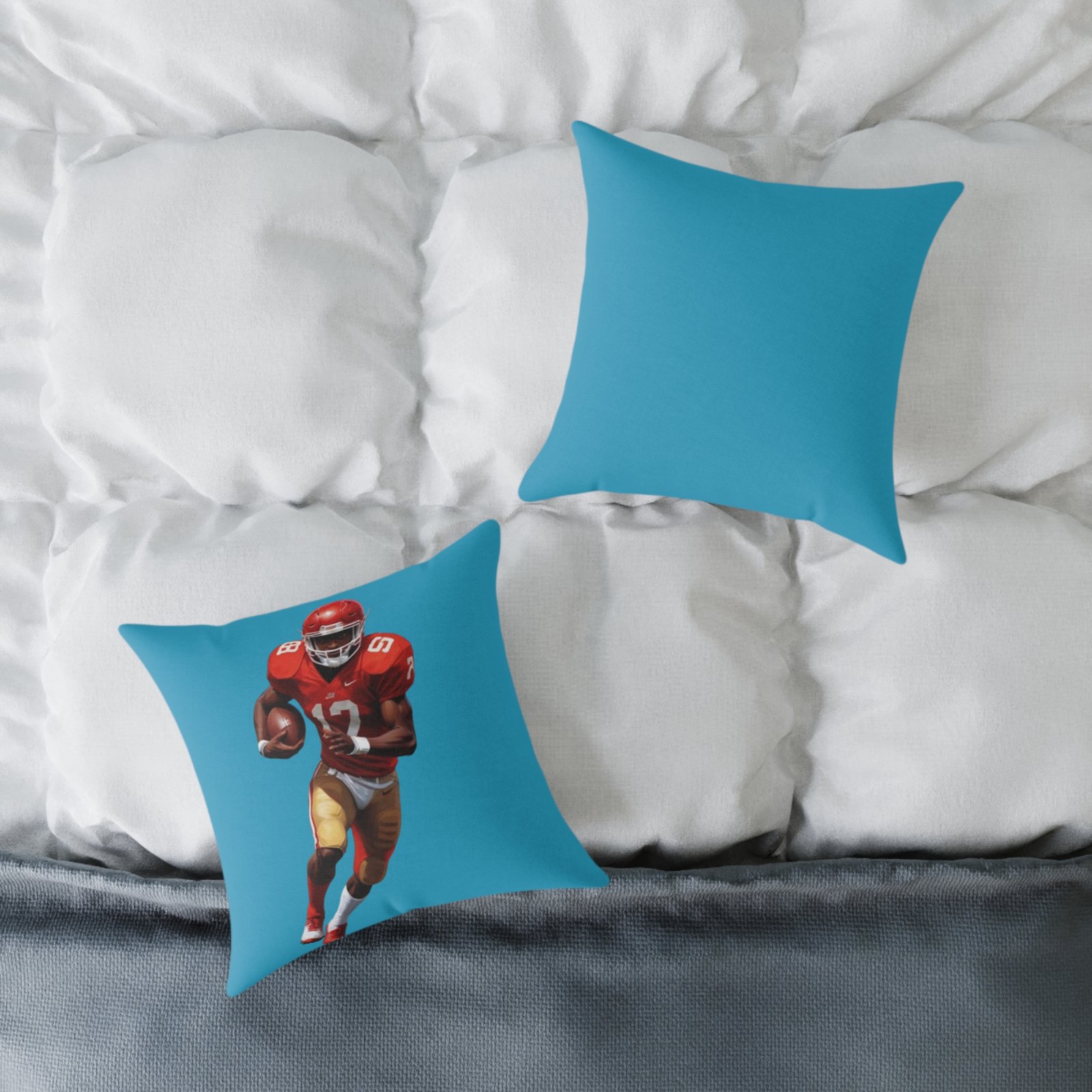 American Football Square Poly Canvas Pillow - Image 4