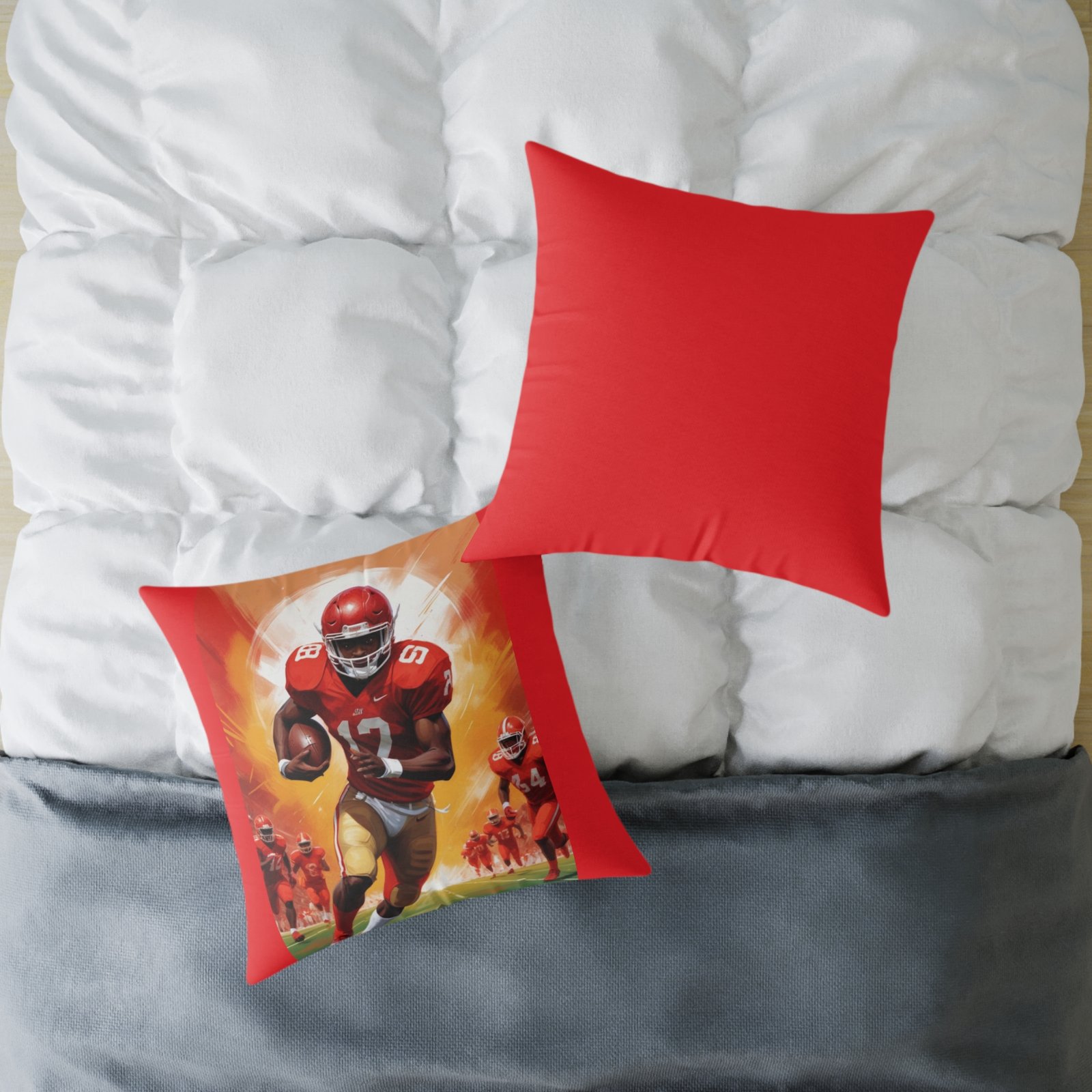 American Football Square Poly Canvas Pillow - Image 16