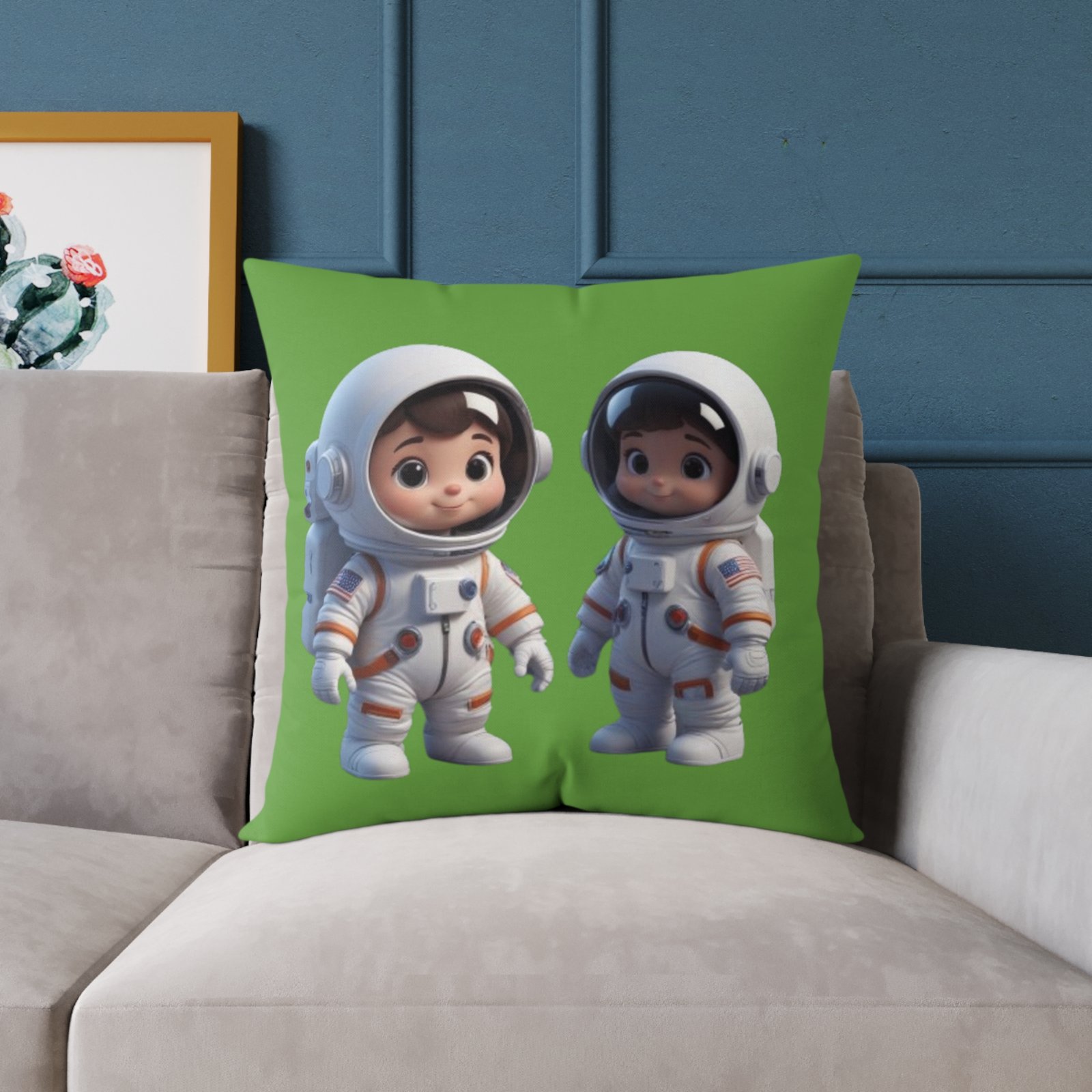 Astronauts Square Poly Canvas Pillow - Image 15