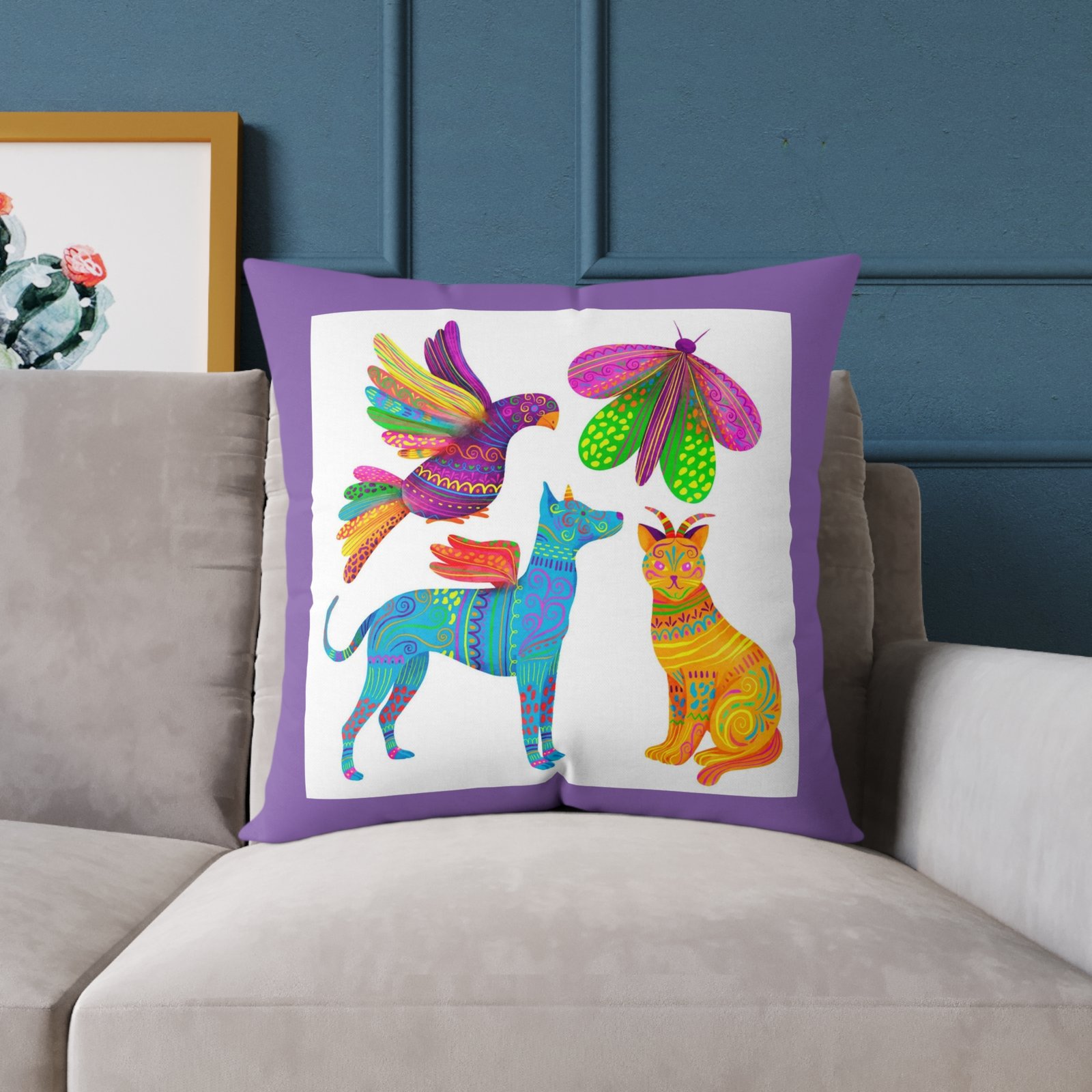 Mexico Square Poly Canvas Pillow - Image 15