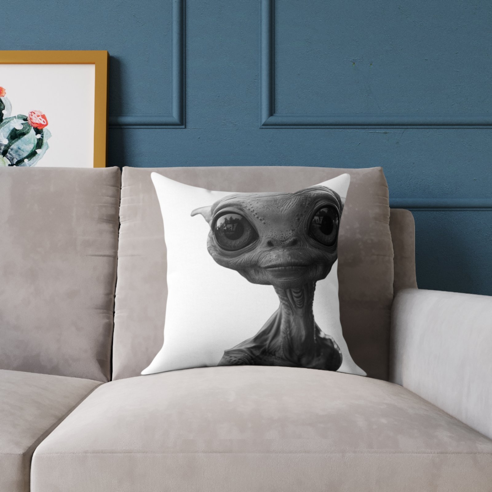 Alien Square Poly Canvas Pillow - Image 3