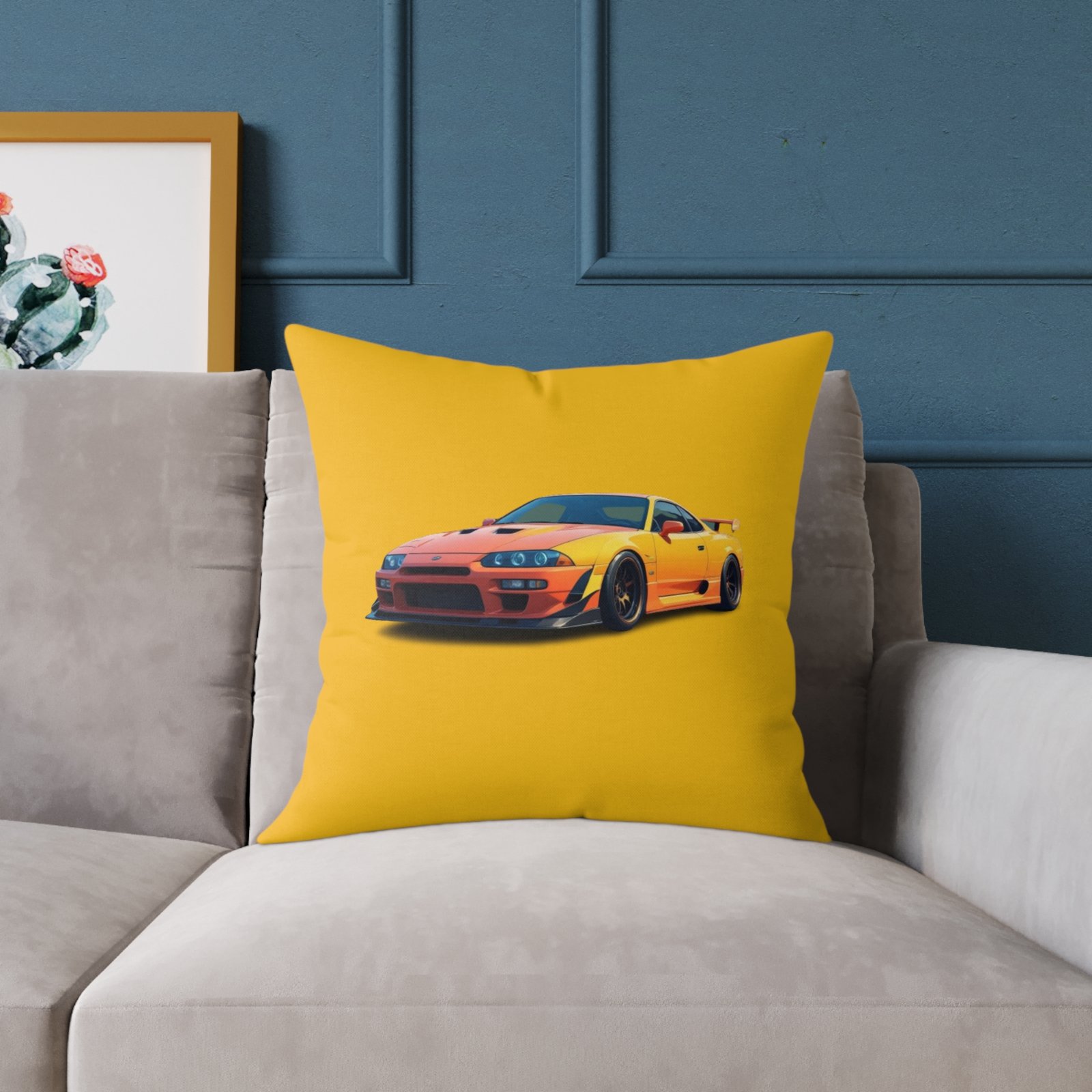 Fast Car Design Square Poly Canvas Pillow - Image 11