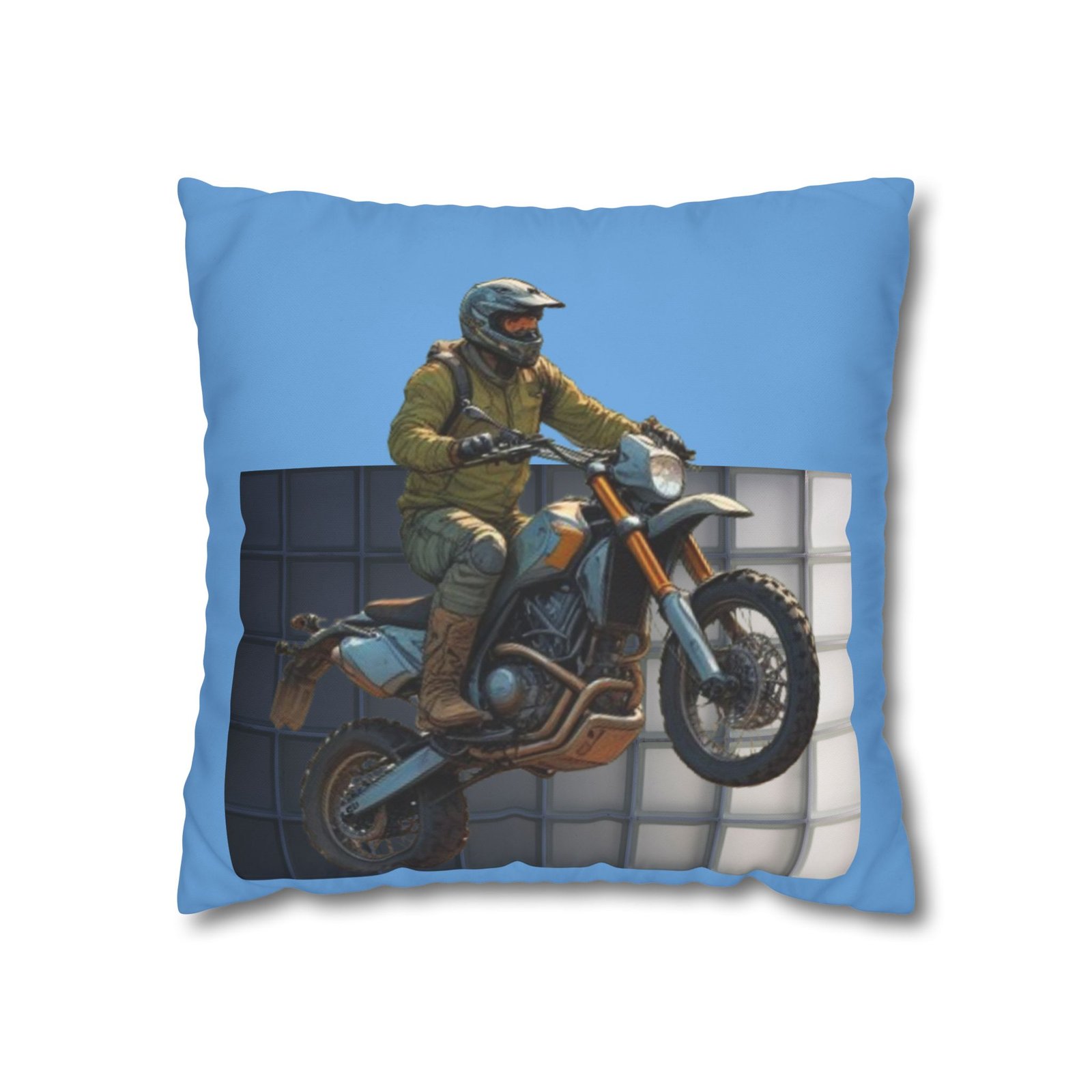 Scrambling Bikes Square Poly Canvas Pillowcase - Image 5