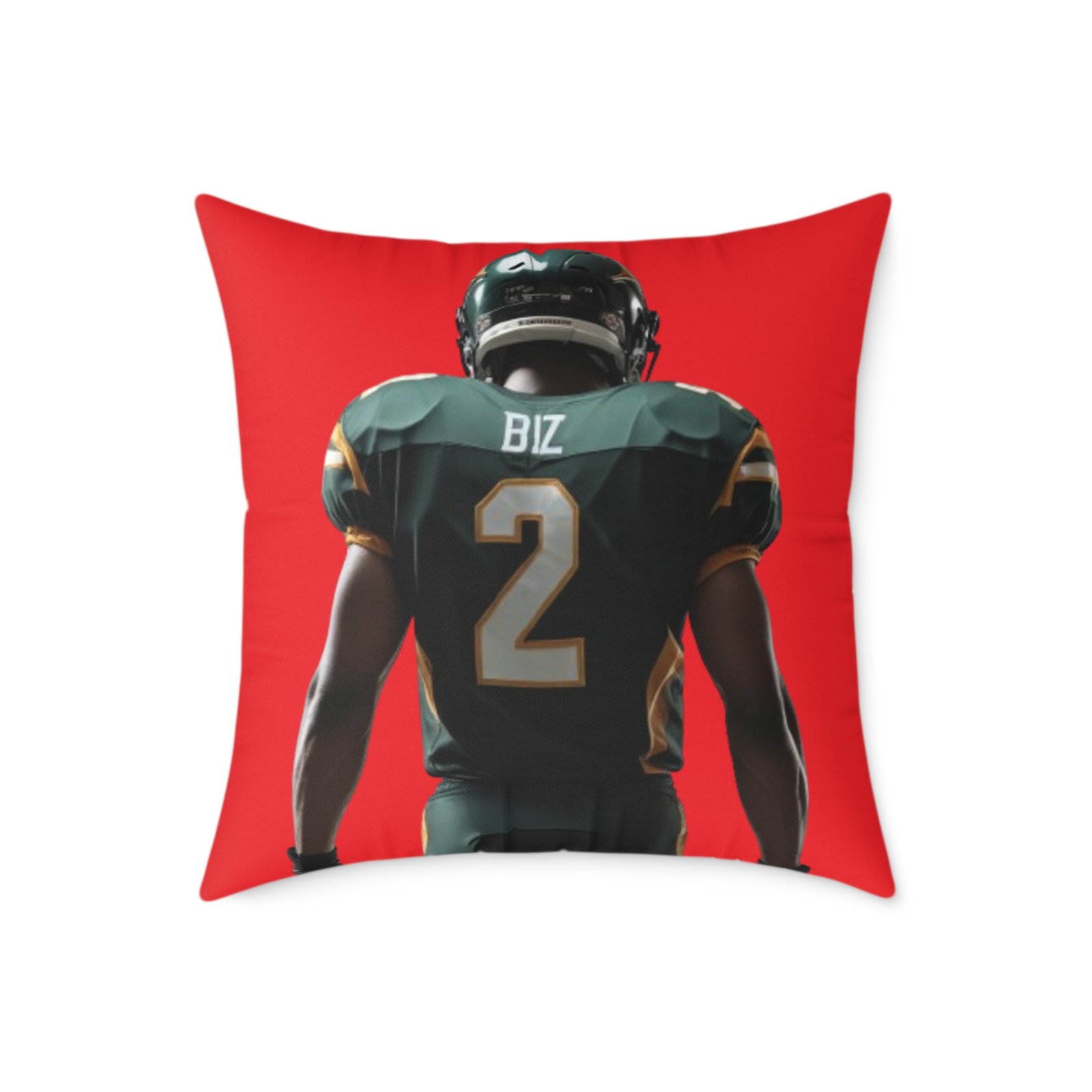 American Football Square Poly Canvas Pillow - Image 13