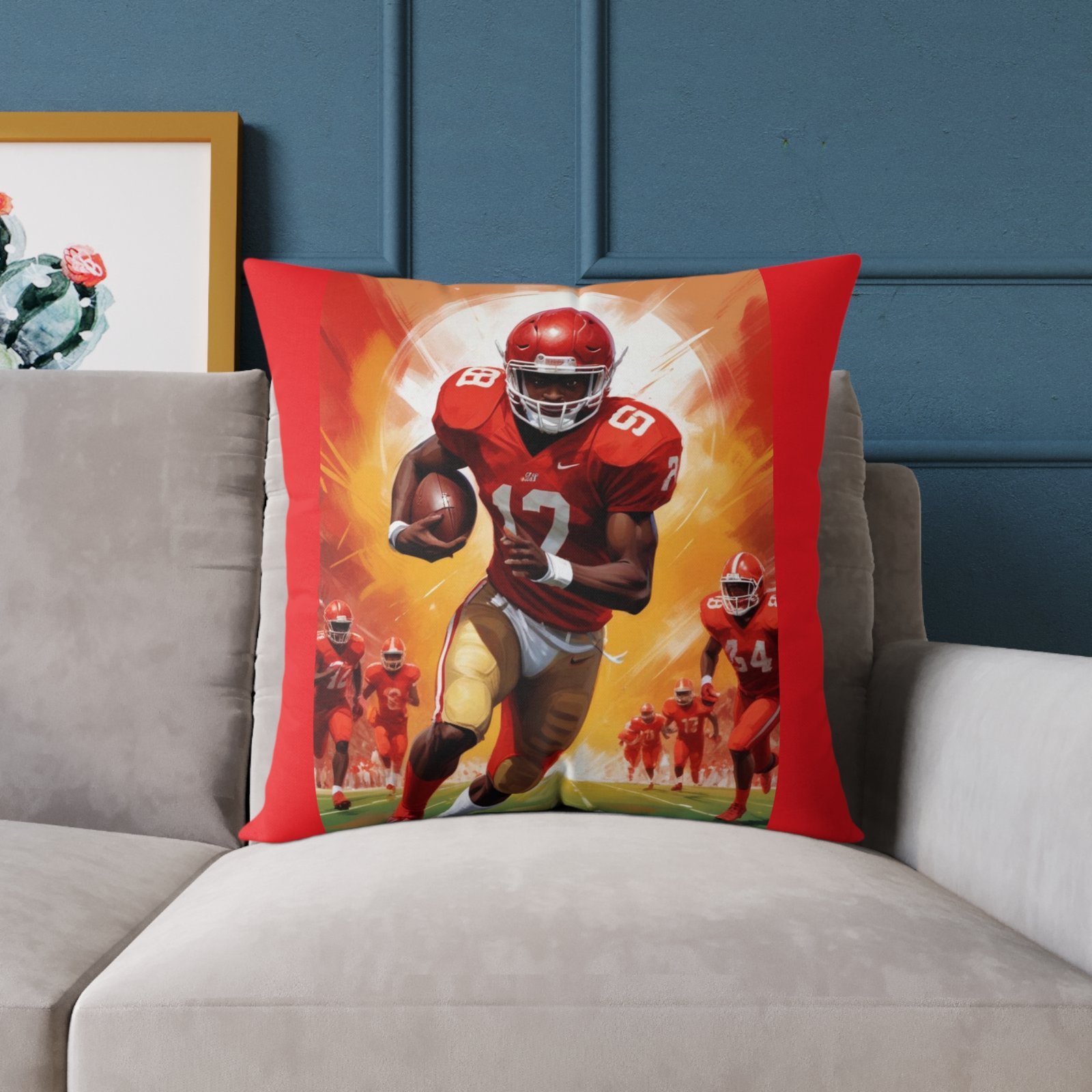 American Football Square Poly Canvas Pillow - Image 15