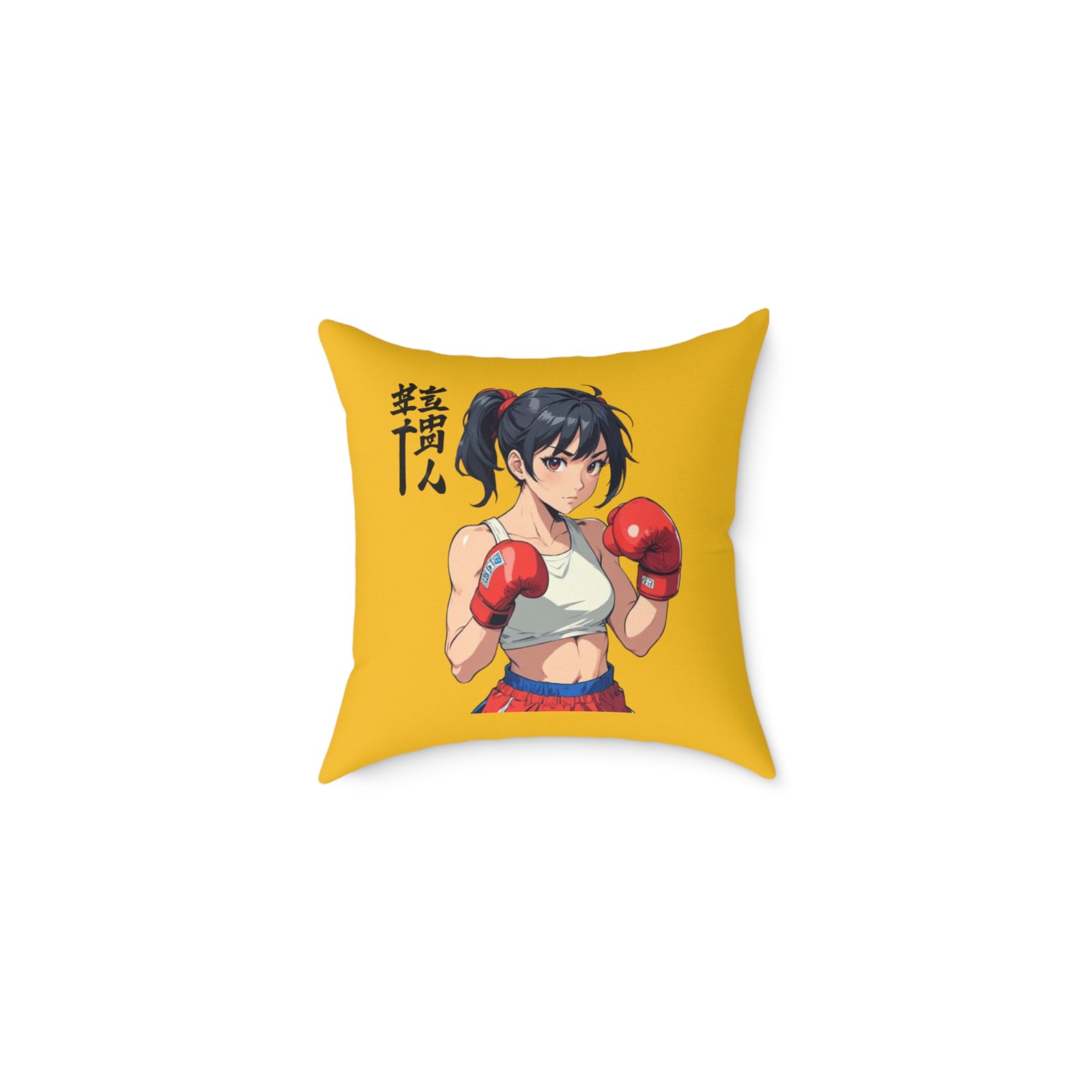Boxing Square Poly Canvas Pillow