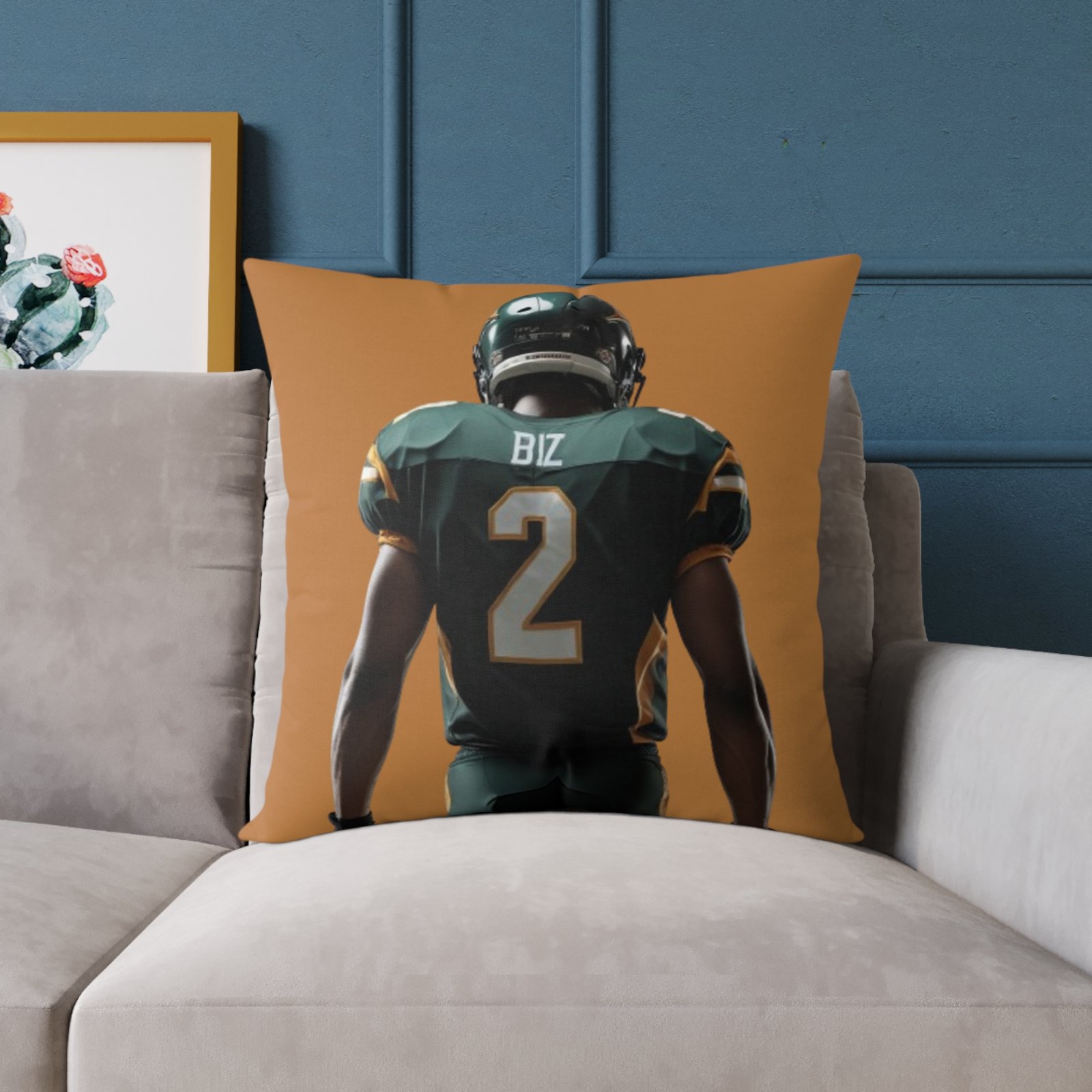 American Football Square Poly Canvas Pillow - Image 15