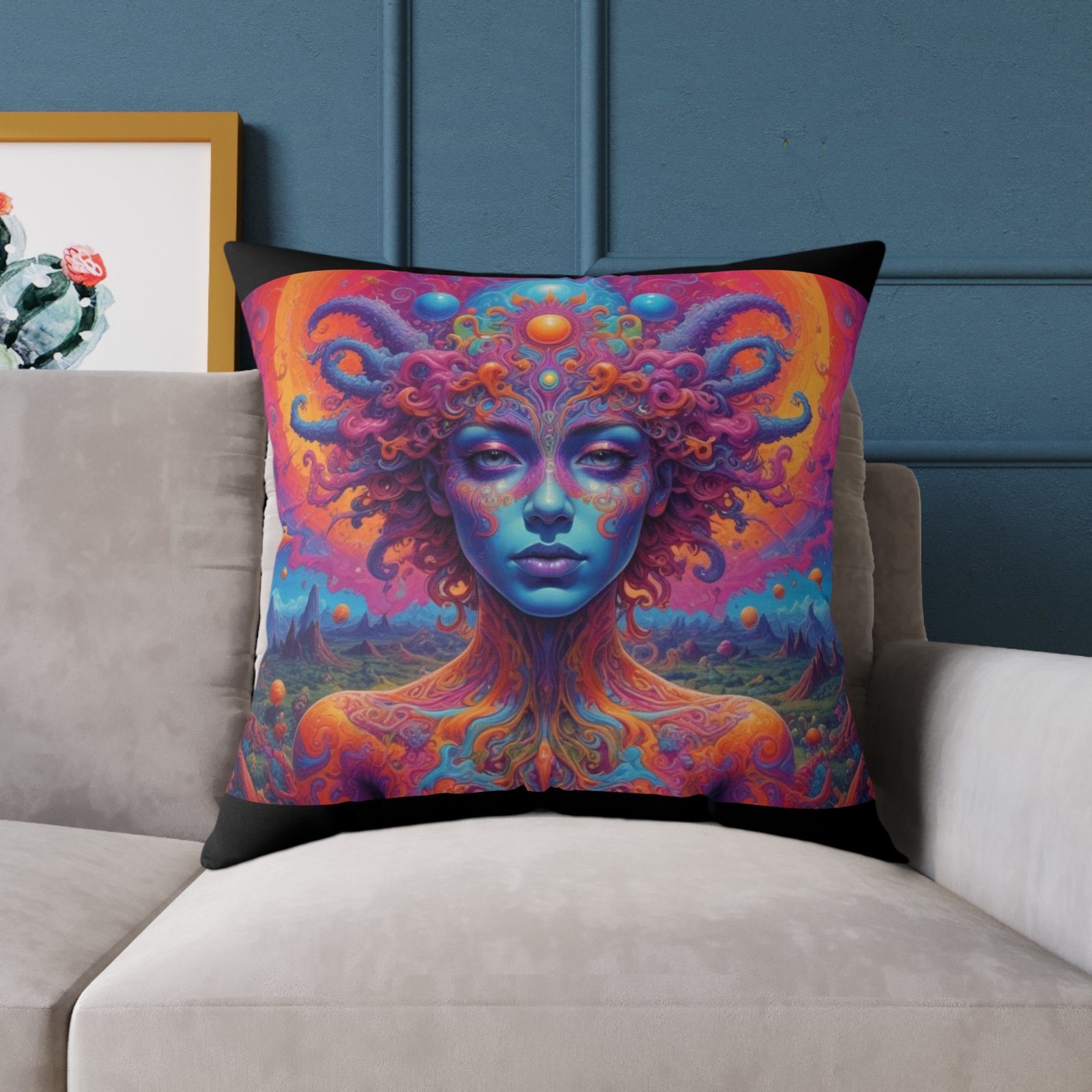 Psychadelic Square Poly Canvas Pillow - Image 19