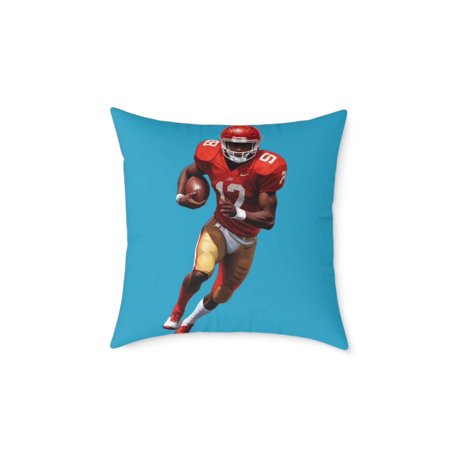 American Football Square Poly Canvas Pillow - Image 9