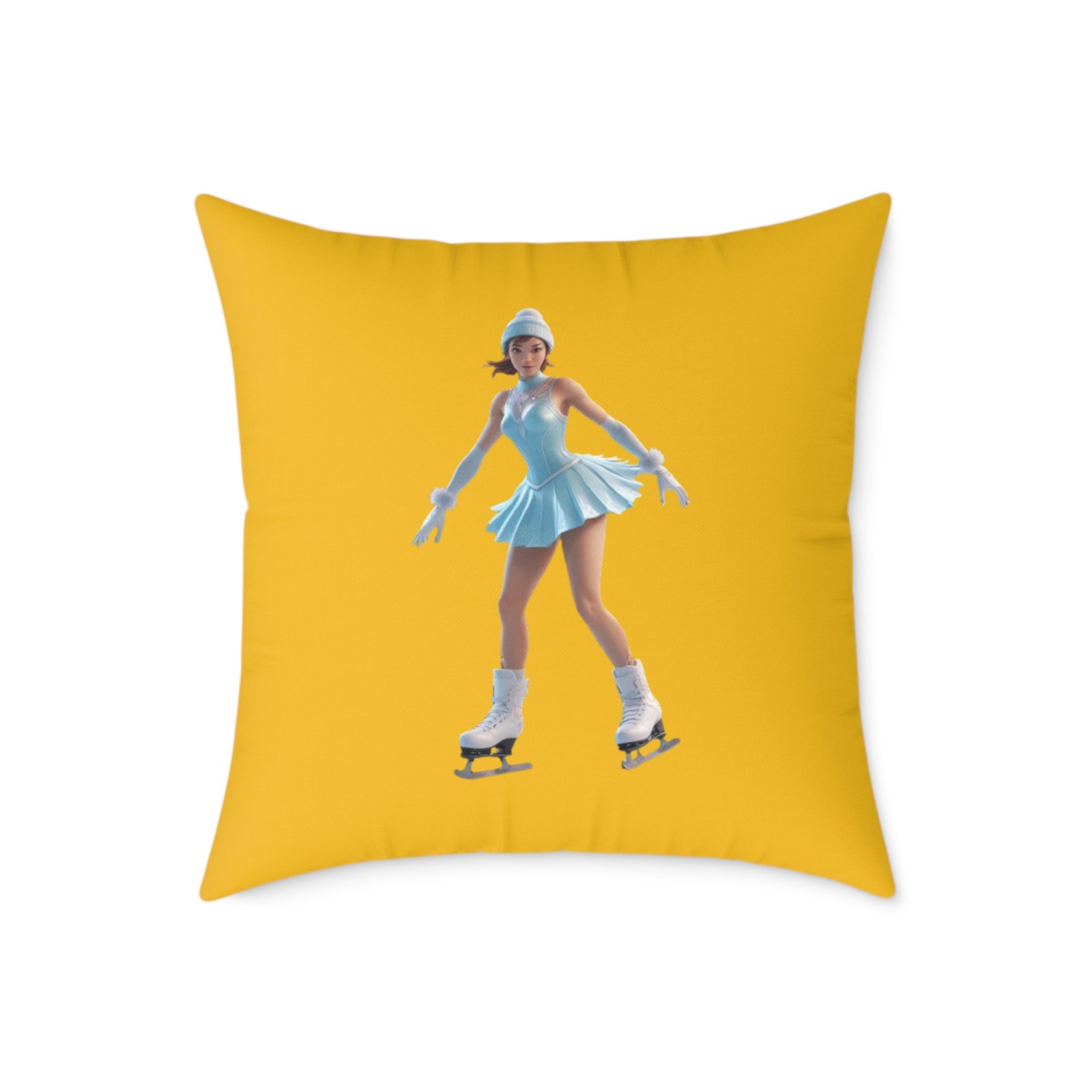 Ice Skating Square Poly Canvas Pillow - Image 13