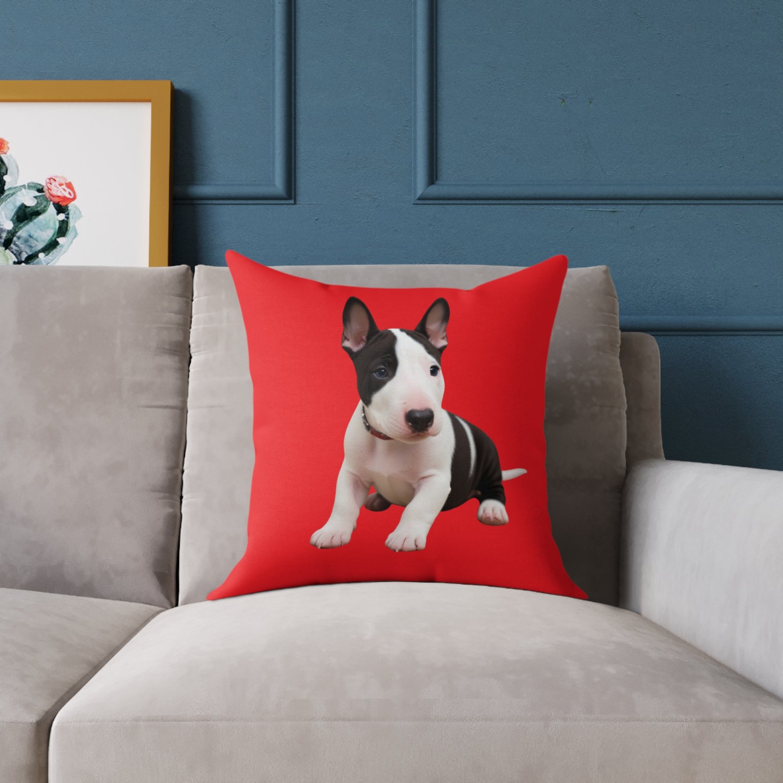 English Bull Terrier Square Poly Canvas Pillow - Image 7