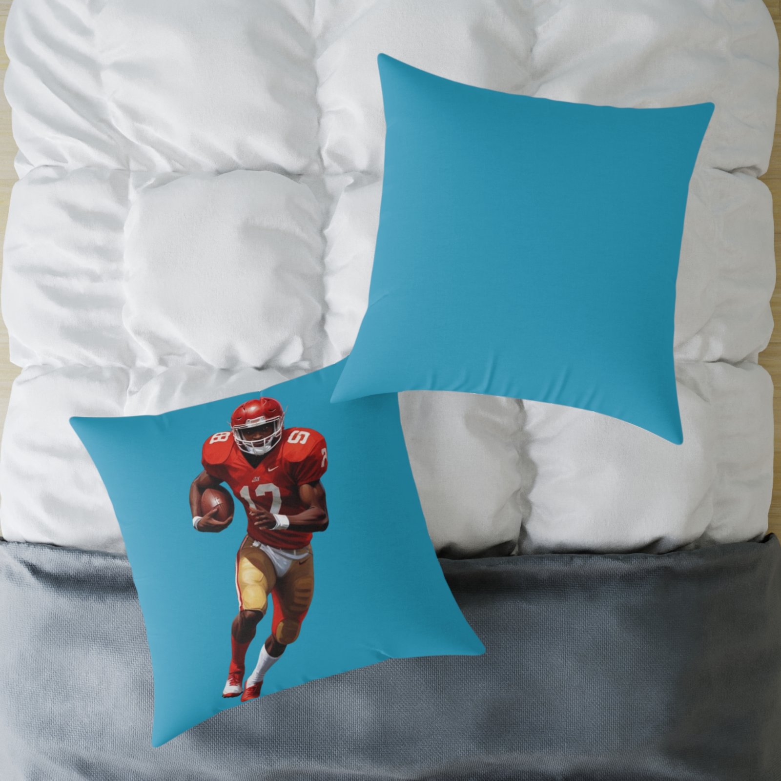 American Football Square Poly Canvas Pillow - Image 20