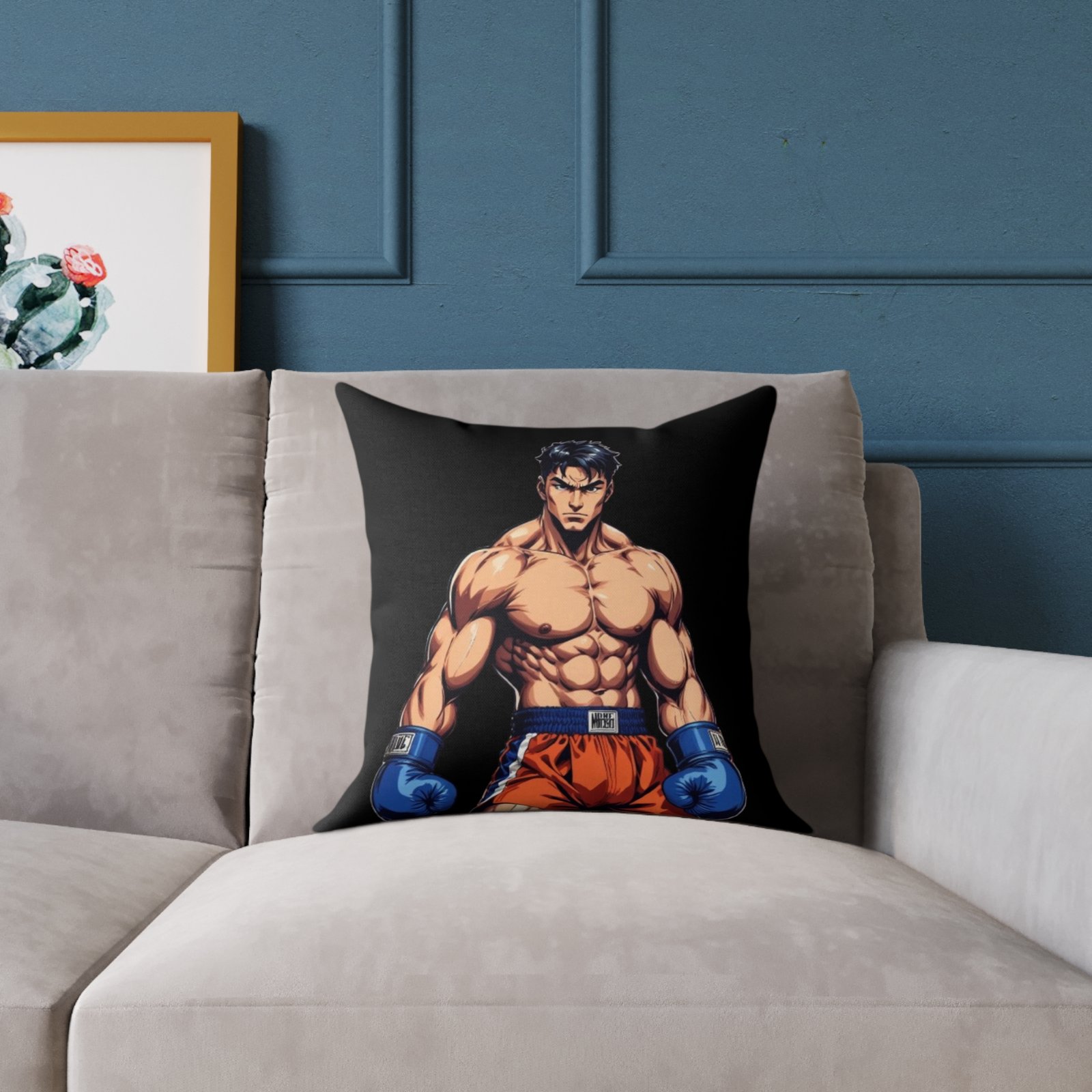 Boxing Square Poly Canvas Pillow - Image 3