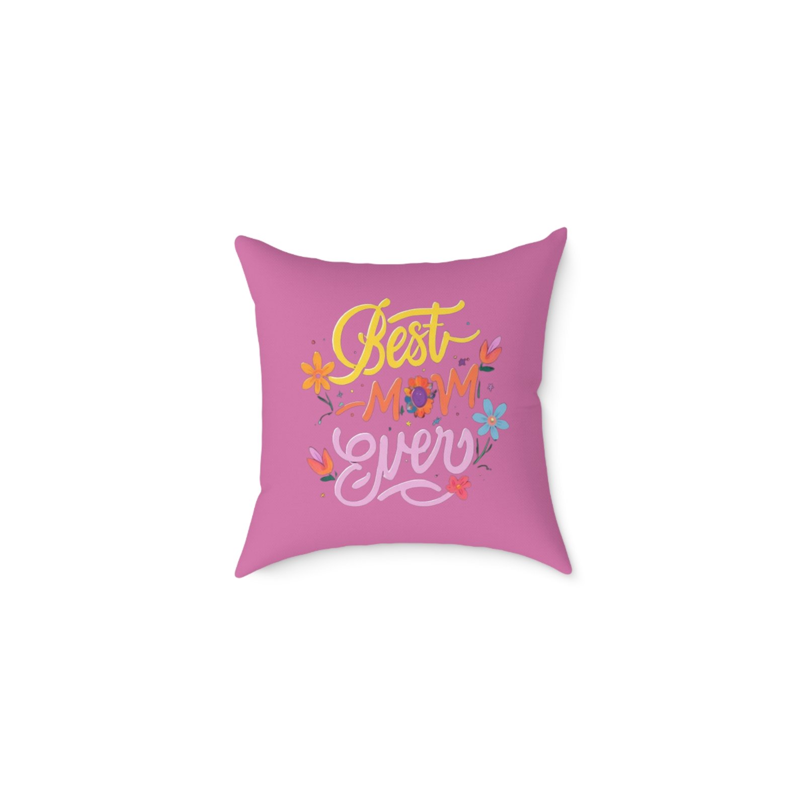 Best Mum Square Poly Canvas Pillow