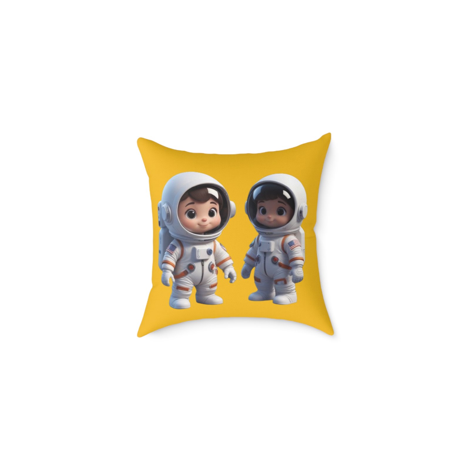 Astronauts Square Poly Canvas Pillow