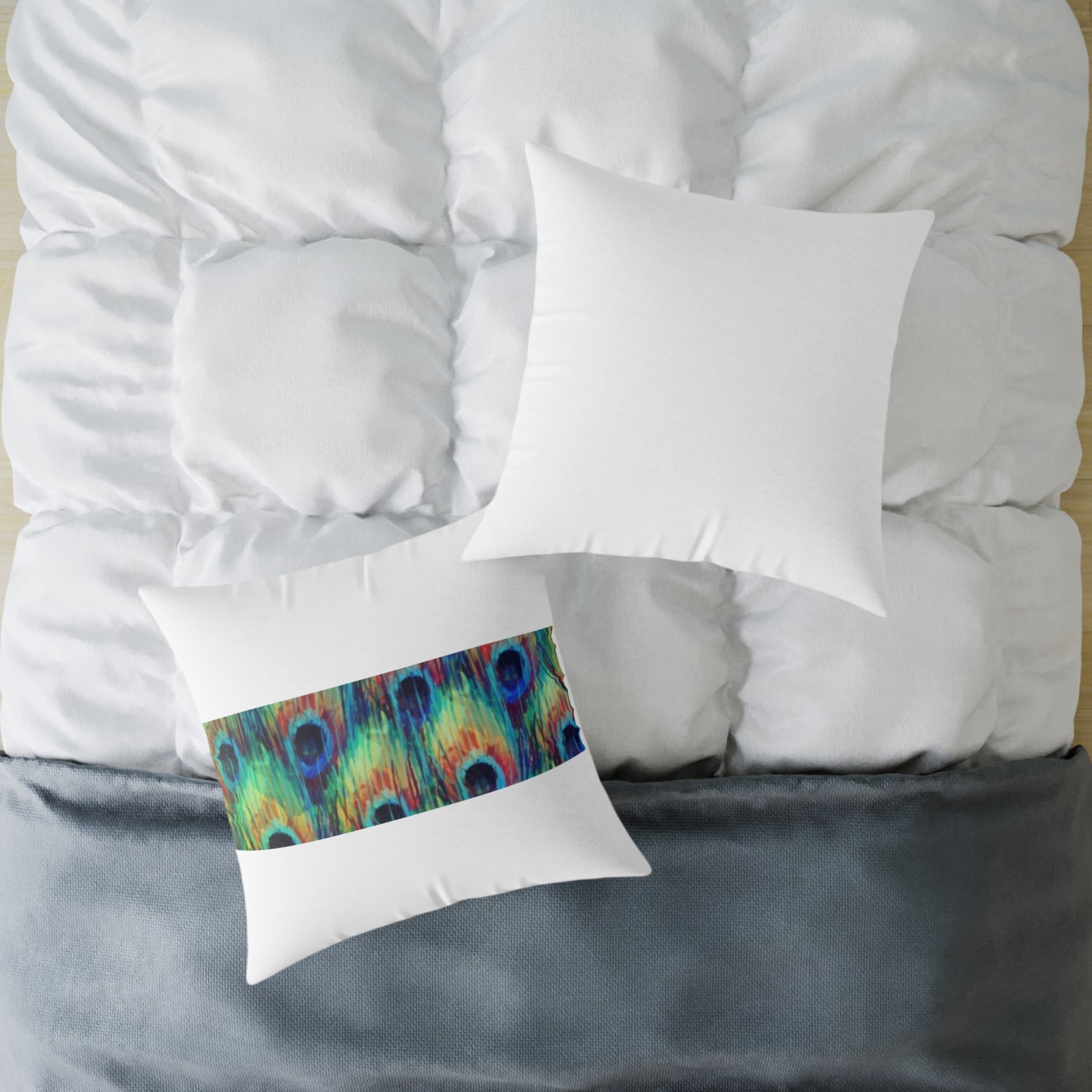 Pea cock Prin t Cushion G ift Square Poly Canvas Pillow Pea cock Prin t , G ift Cushion, Lounge Cushion, Bedroom Cushion, Cushion G ift , , - Image 16