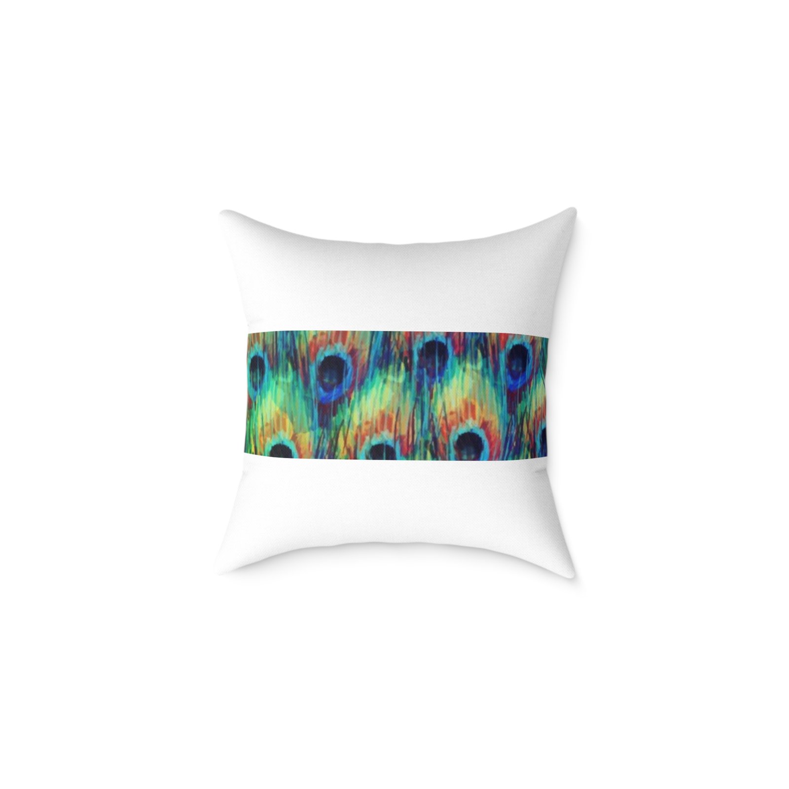 Pea cock Prin t Cushion G ift Square Poly Canvas Pillow Pea cock Prin t , G ift Cushion, Lounge Cushion, Bedroom Cushion, Cushion G ift , , - Image 5