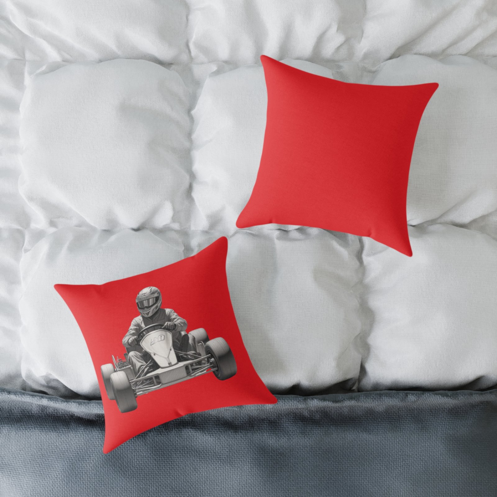 Go Karting Square Poly Canvas Pillow - Image 4