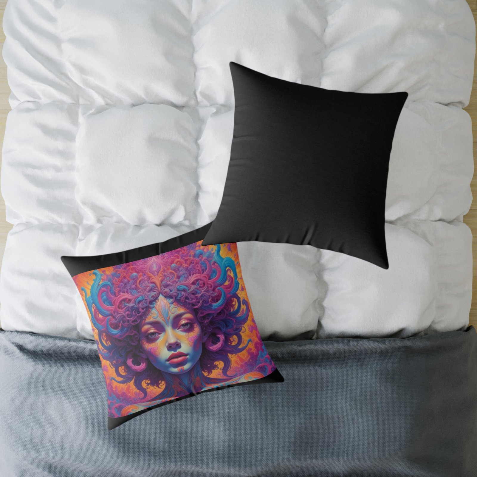 Psychadelic Square Poly Canvas Pillow - Image 16