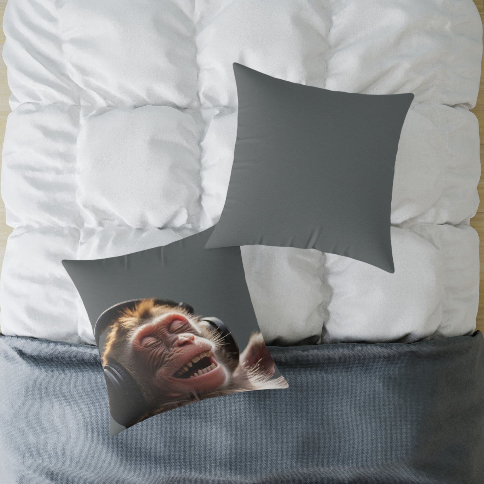 Funny Monkey Poly Canvas Pillow - Image 16