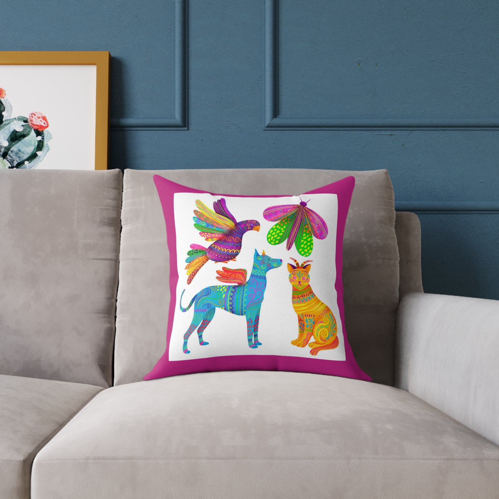 Mexico Square Poly Canvas Pillow - Image 3