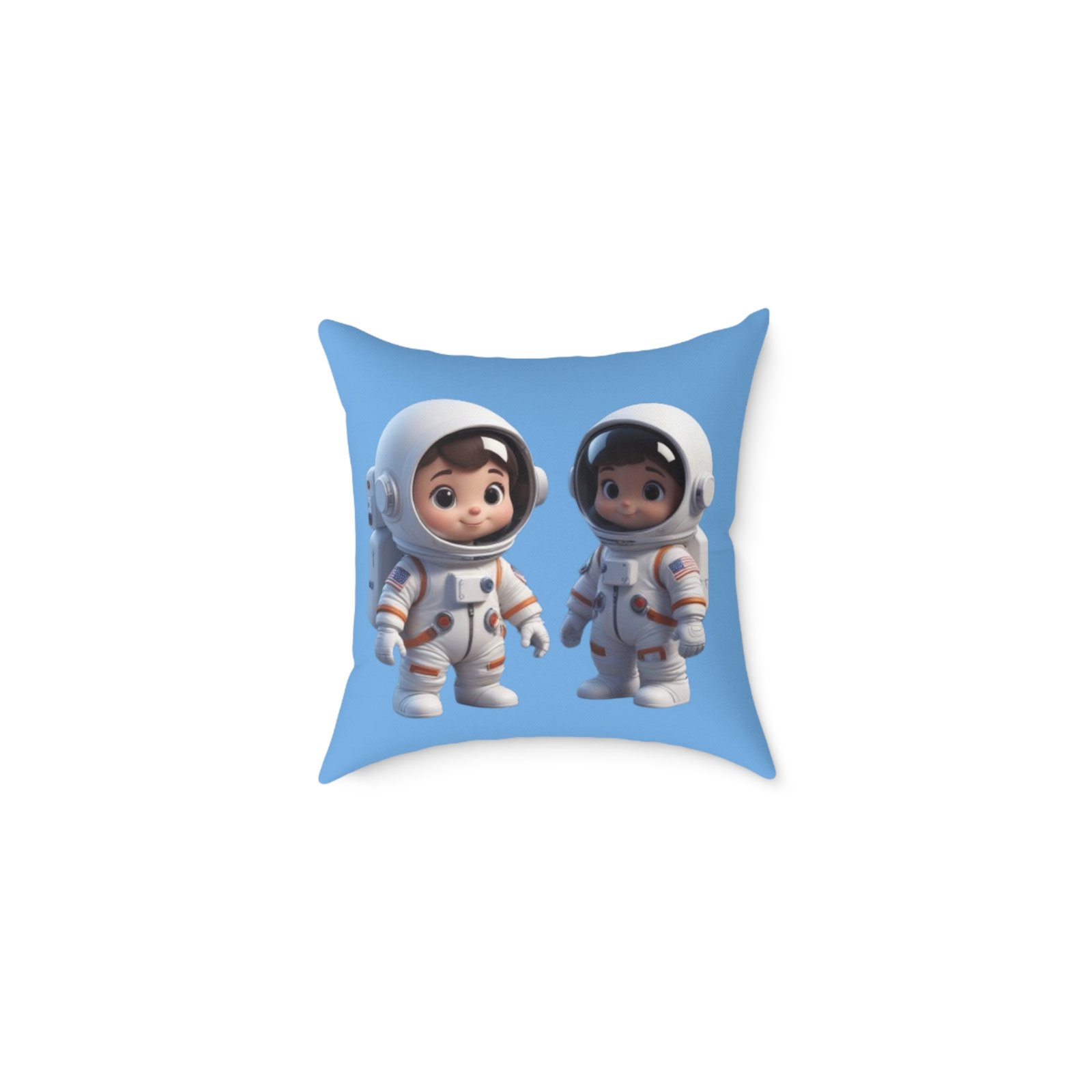 Astronauts Square Poly Canvas Pillow