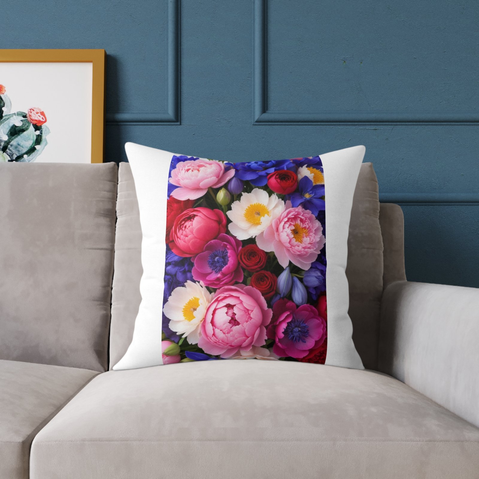 Flowers Square Poly Canvas Pillow - Image 11