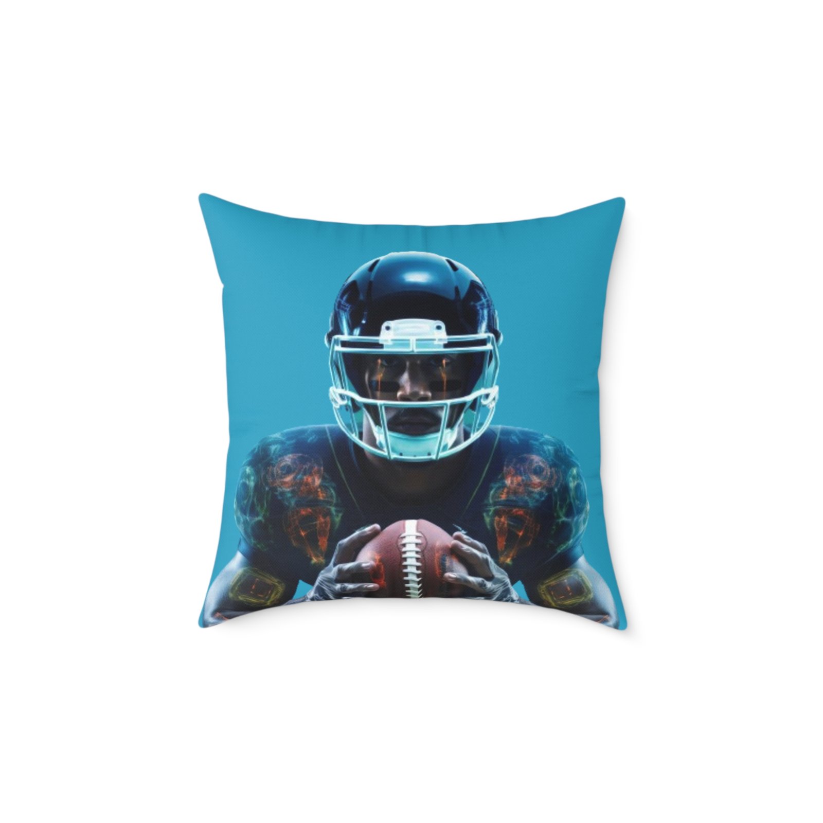 American Football Square Poly Canvas Pillow - Image 9