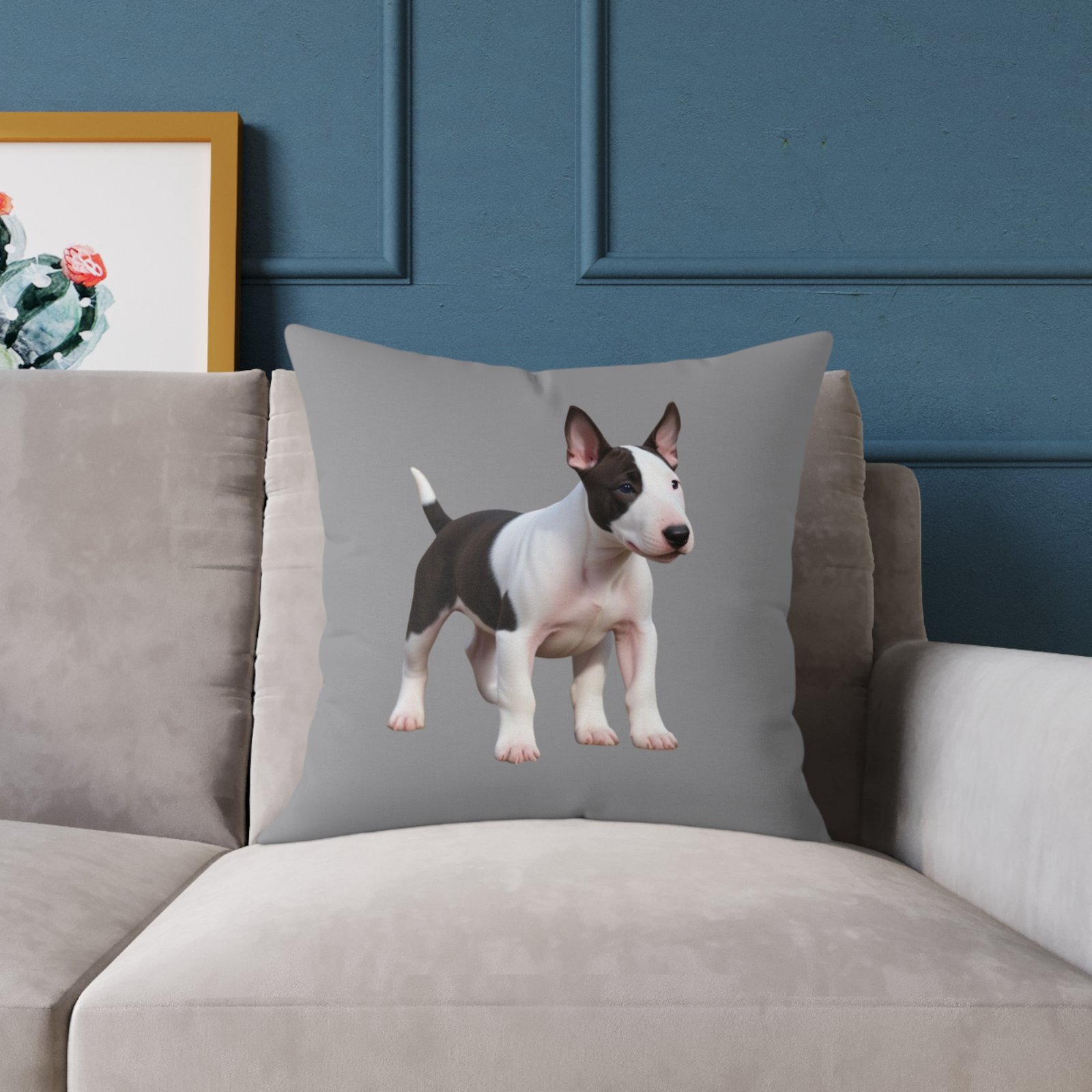 English Bull Terrier Square Poly Canvas Pillow - Image 11