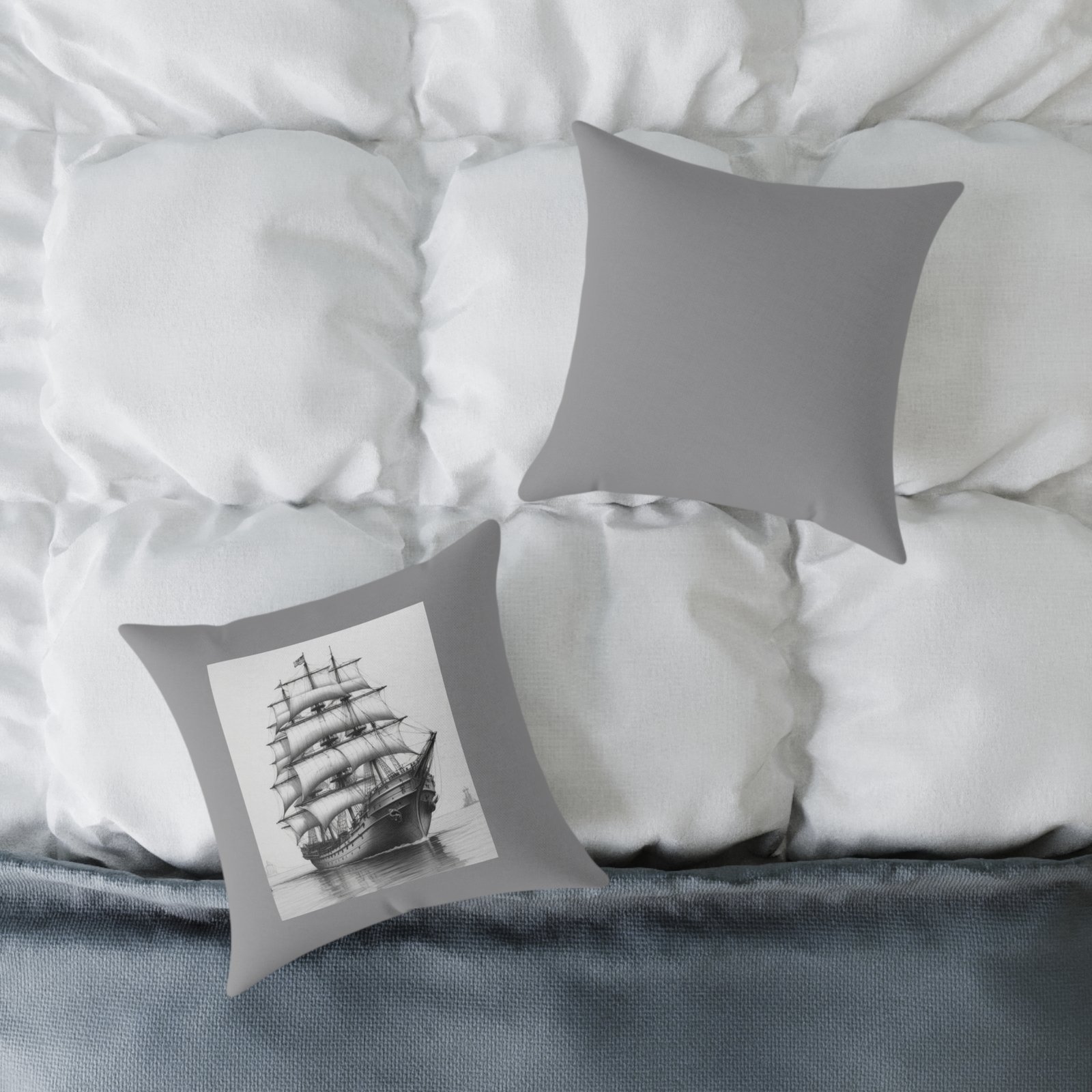 Ship Square Poly Canvas Pillow - Image 4
