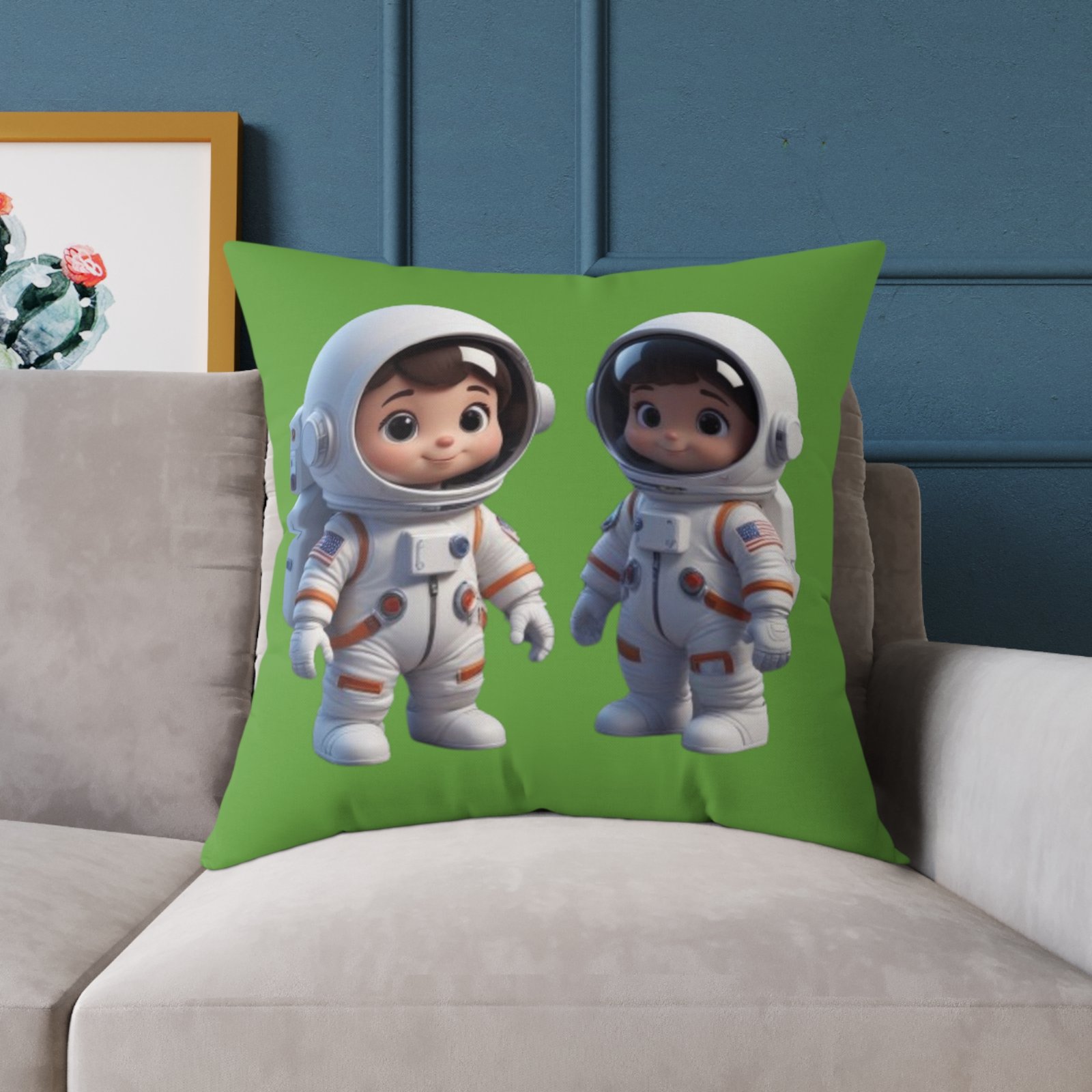 Astronauts Square Poly Canvas Pillow - Image 19