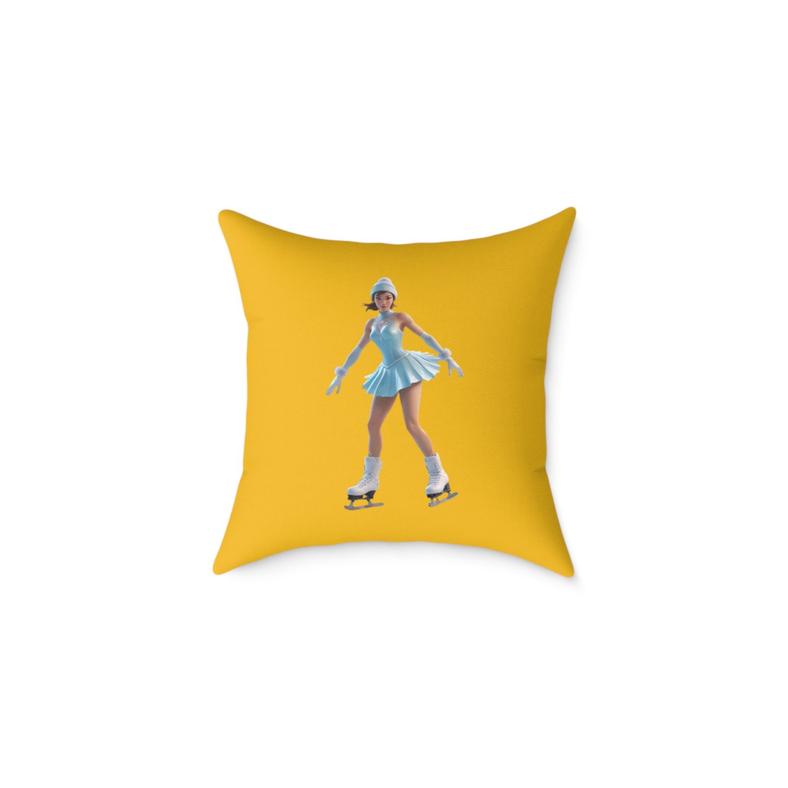 Ice Skating Square Poly Canvas Pillow - Image 5