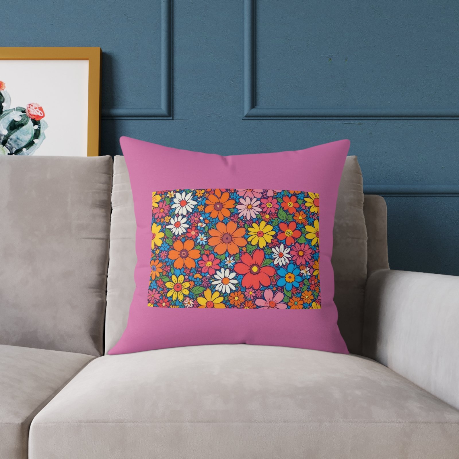 Psychadelic Square Poly Canvas Pillow - Image 11
