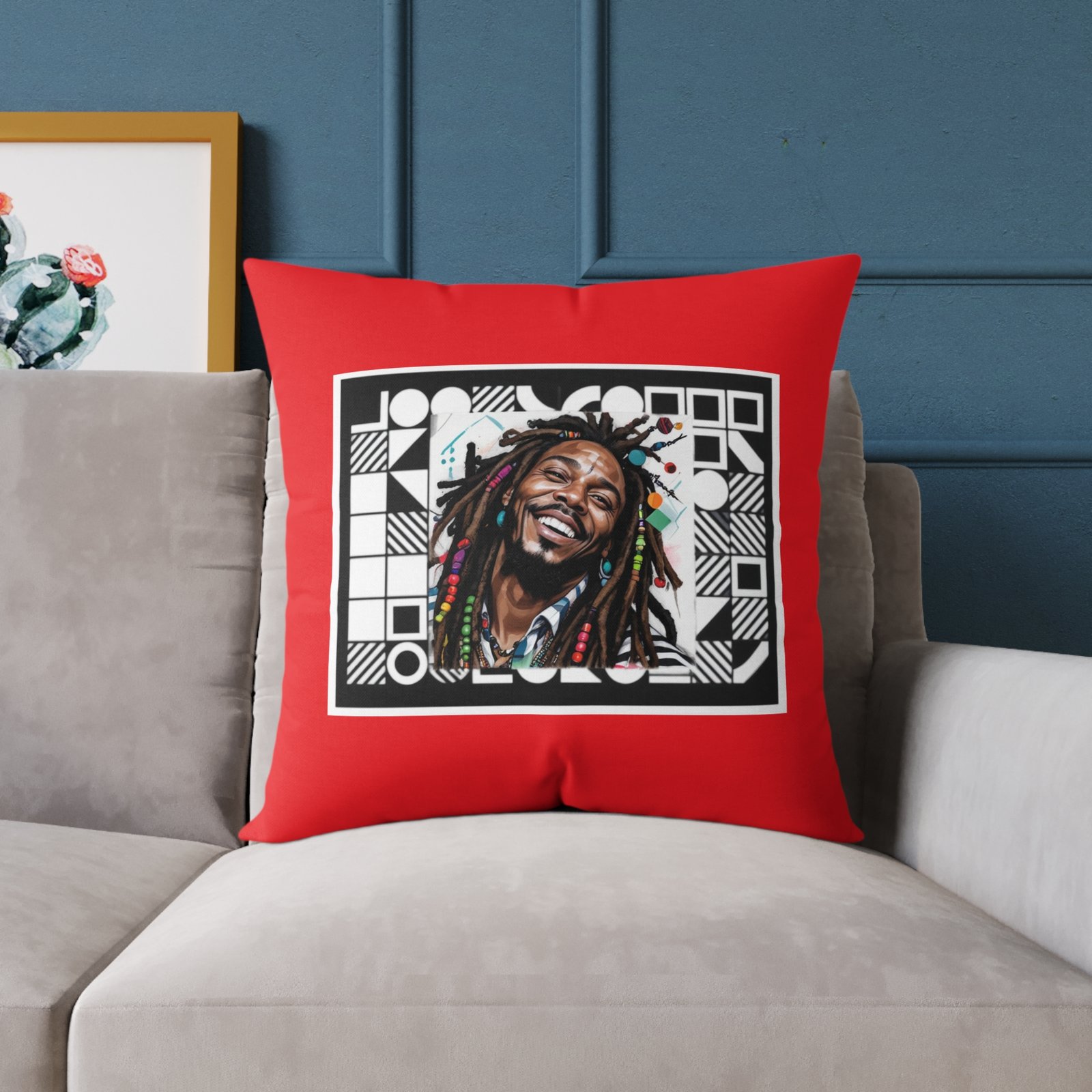 Rastafarian Square Poly Canvas Pillow - Image 15