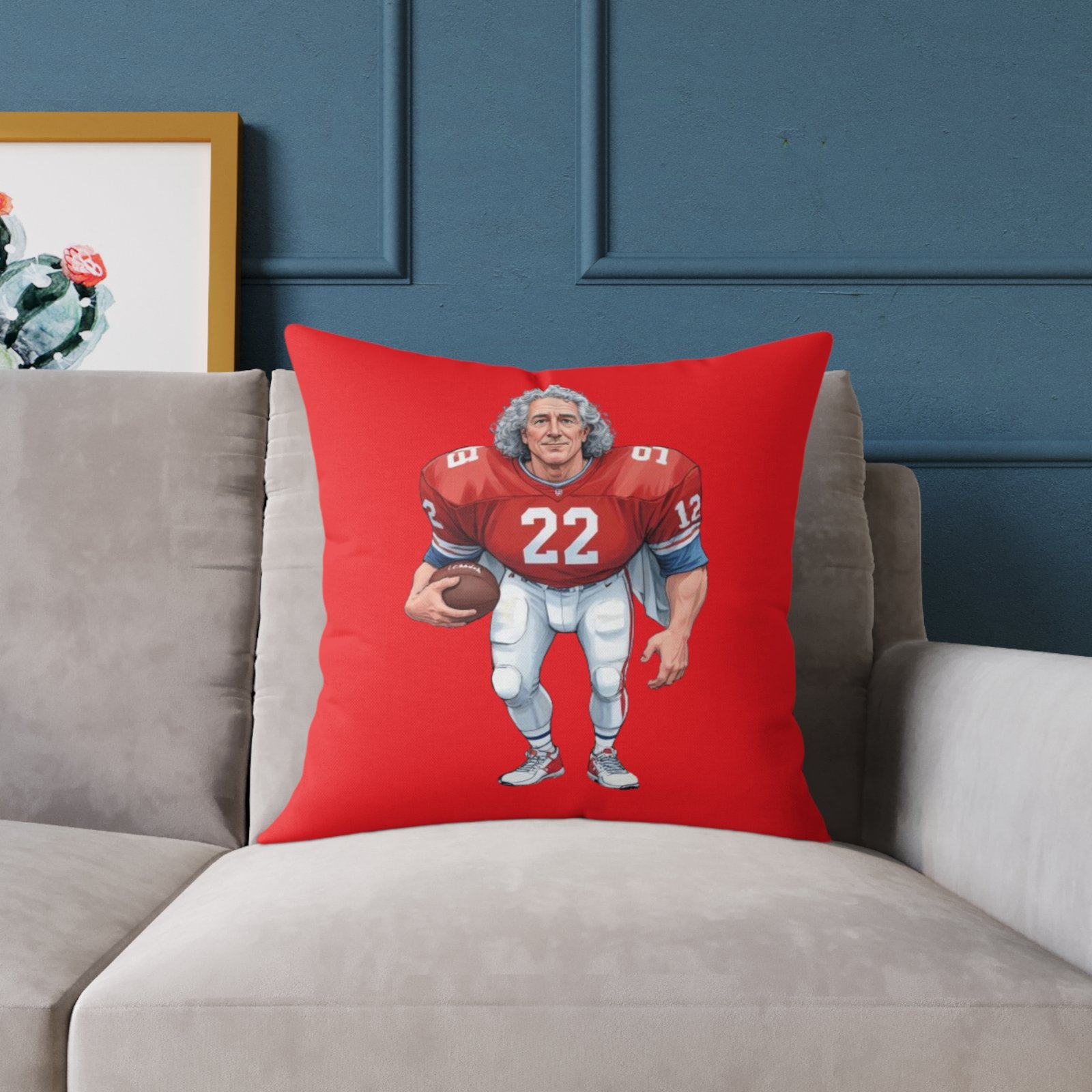 American Football Square Poly Canvas Pillow - Image 11