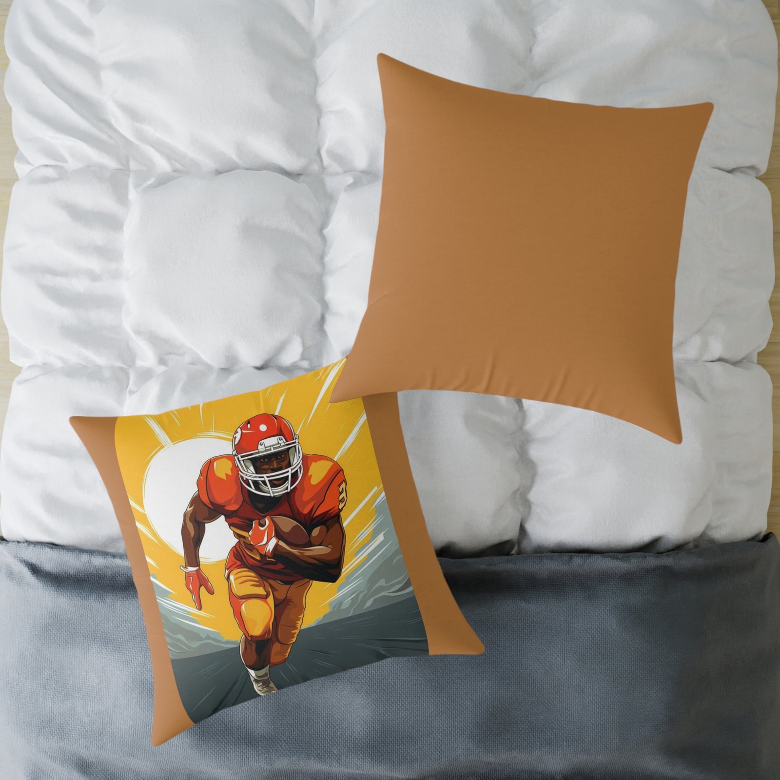 American Football Square Poly Canvas Pillow - Image 20