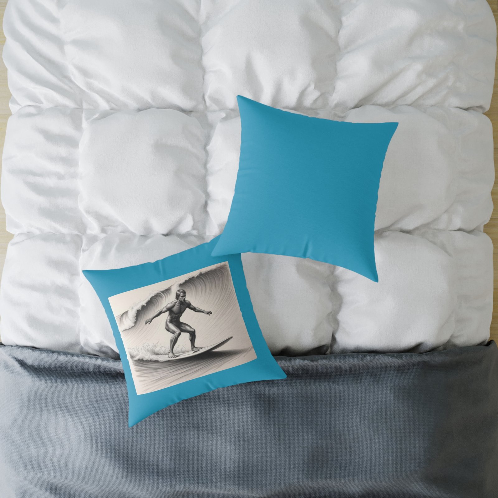 Surfing Square Poly Canvas Pillow - Image 12